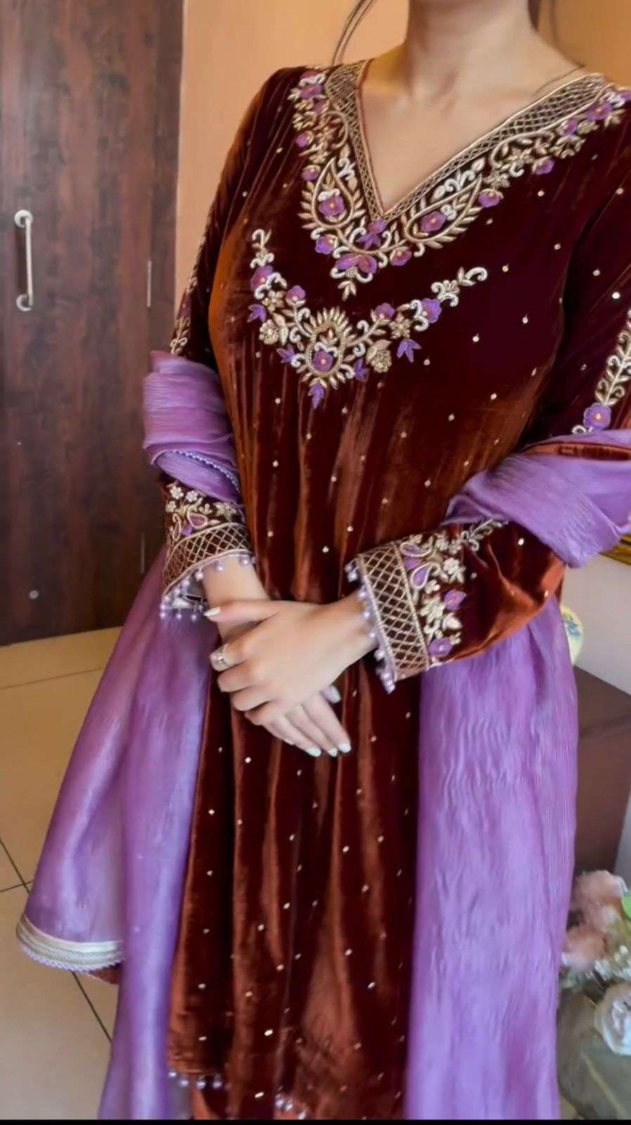 LG 2039 VELVET WITH SEQUENCE EMBROIDERY DESIGNER SUIT