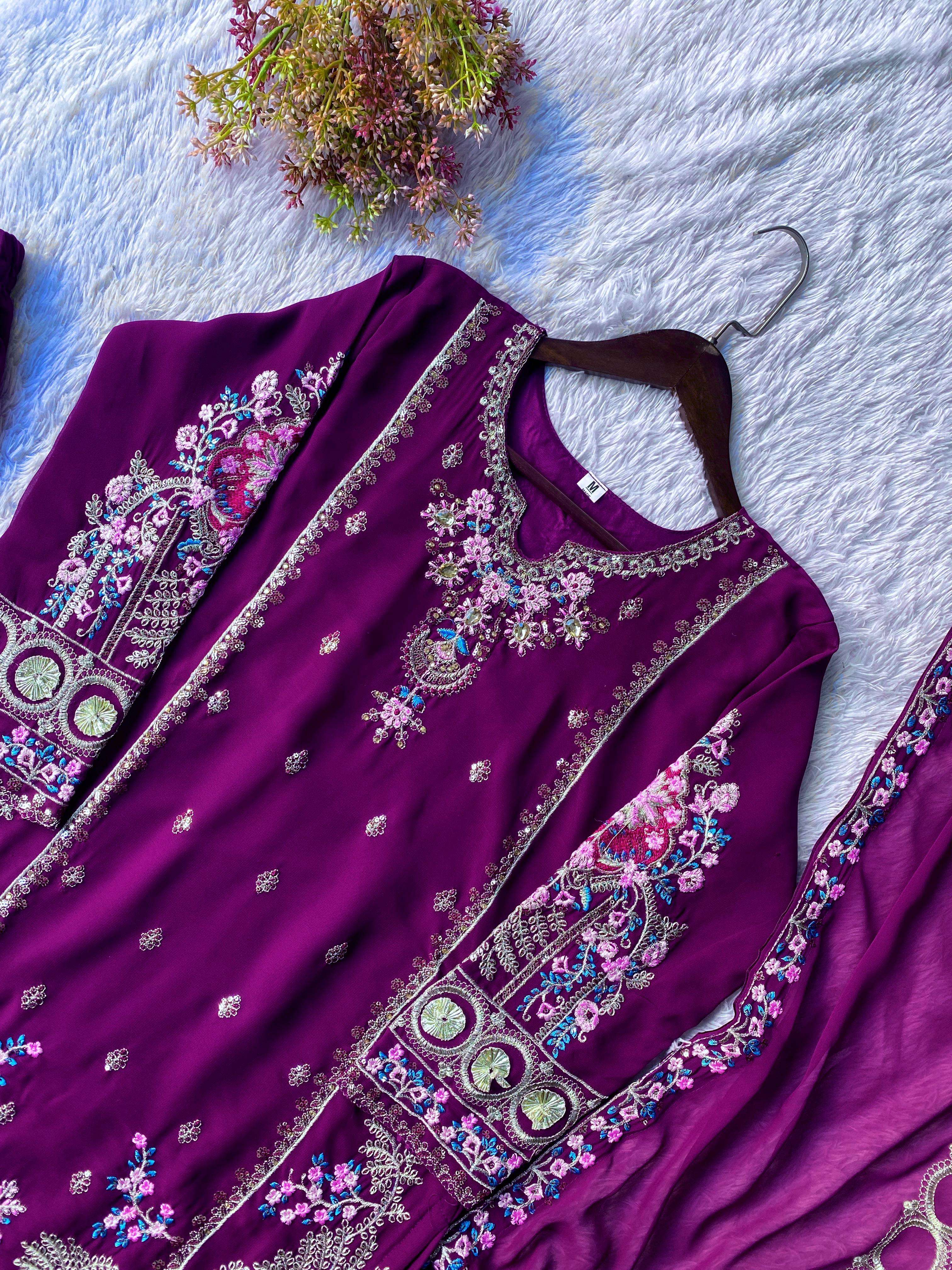 LM 13 GEORGETTE BEAUTIFUL PARTY WEAR LOOK DESIGNER LADIES SUIT