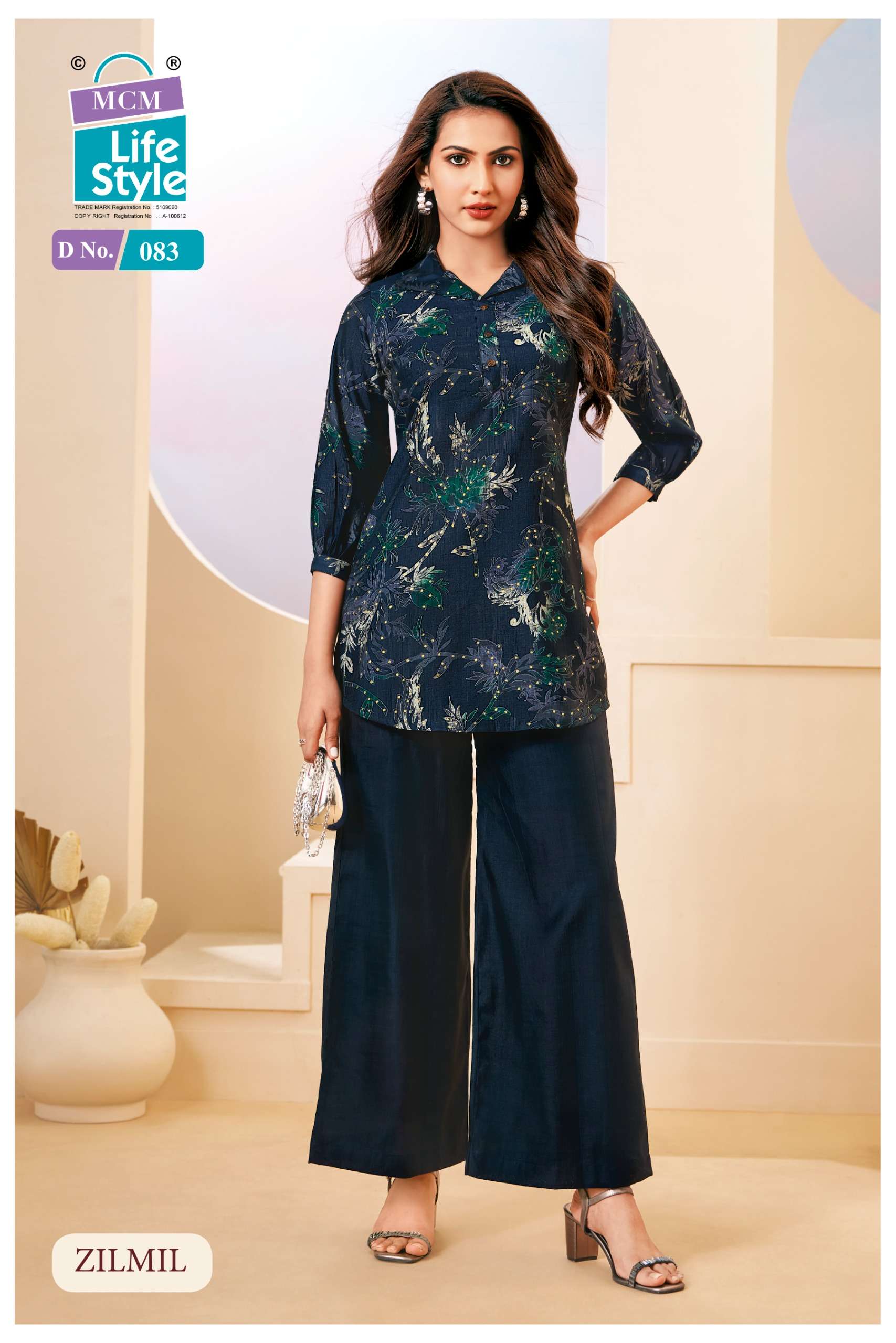 MCM LIFESTYLE ZILMIL FANCY WEAR LADIES TOP WITH PLAZZO PAIR 