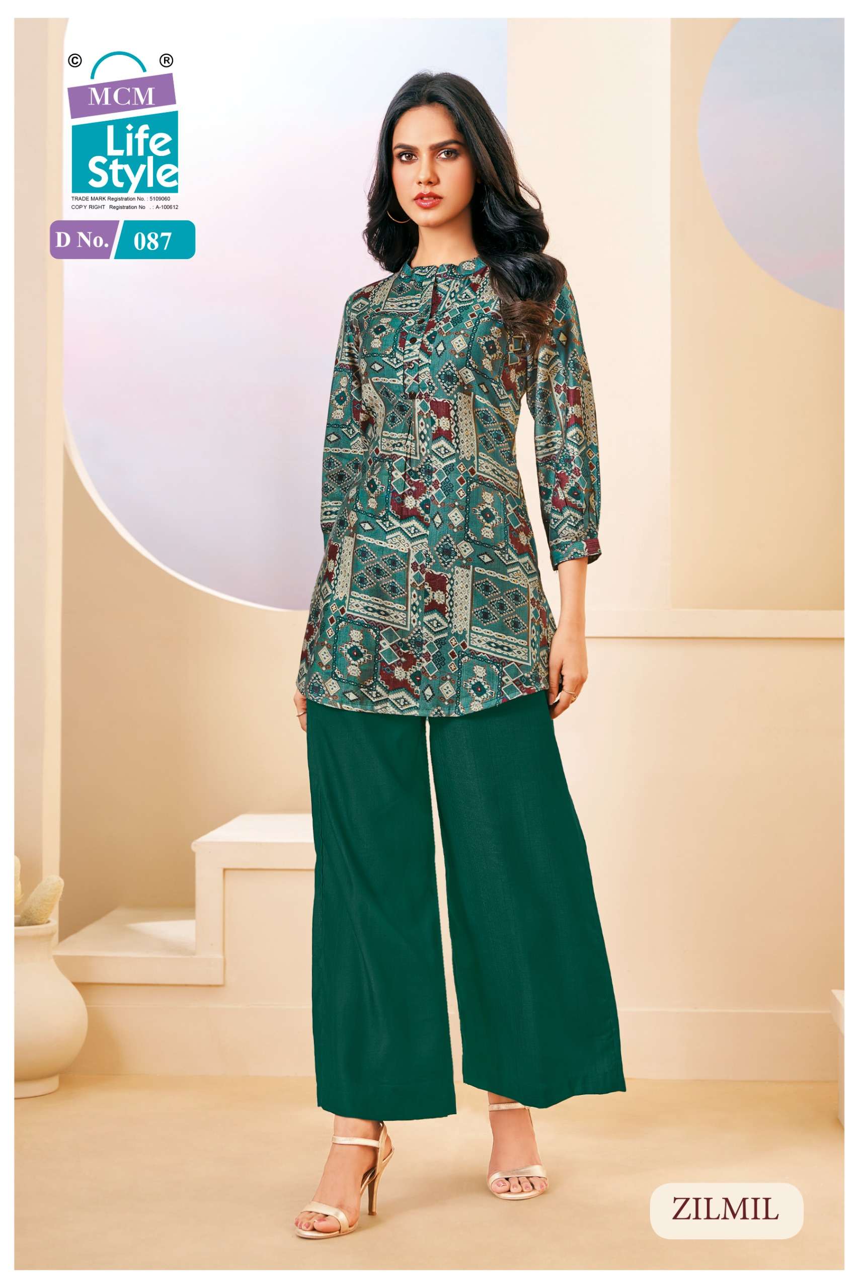 MCM LIFESTYLE ZILMIL FANCY WEAR LADIES TOP WITH PLAZZO PAIR 