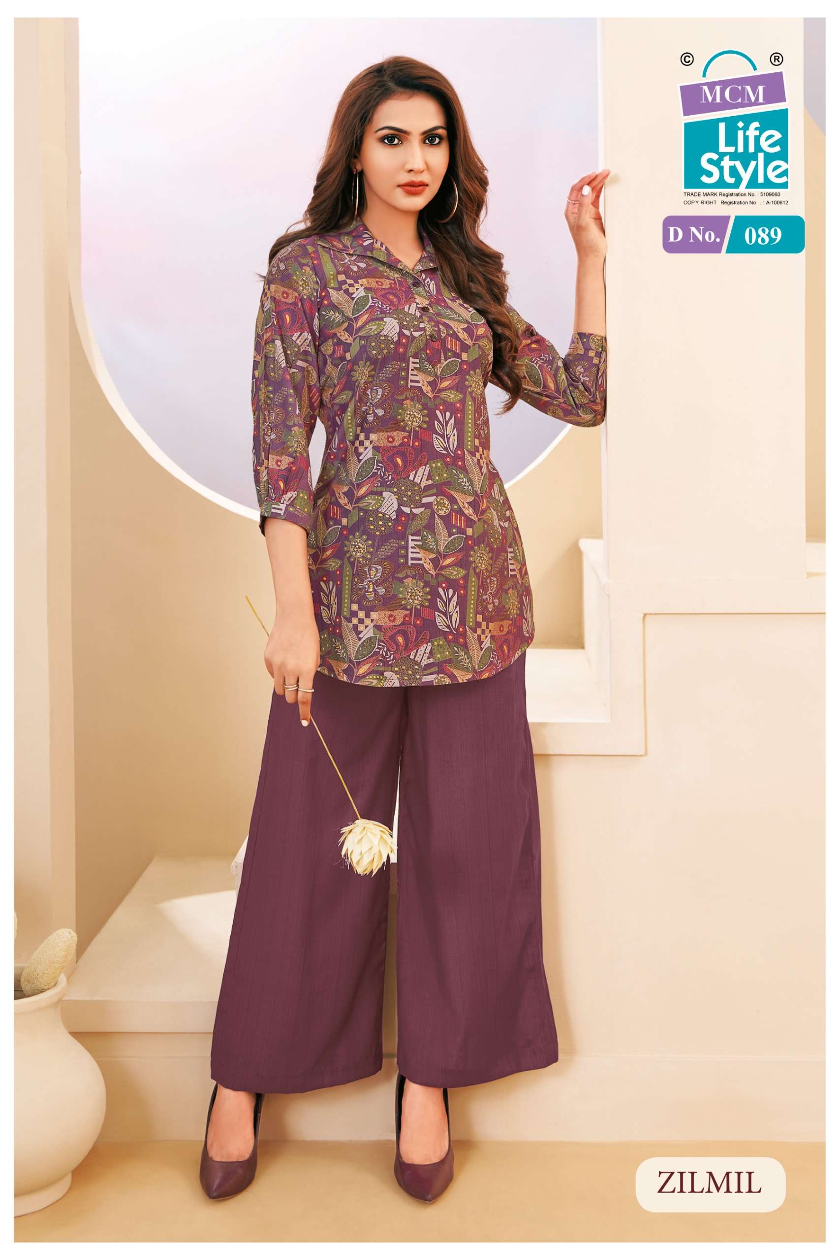 MCM LIFESTYLE ZILMIL FANCY WEAR LADIES TOP WITH PLAZZO PAIR 