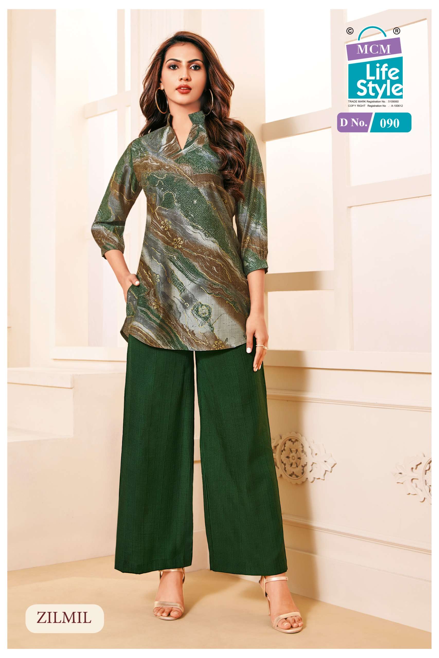 MCM LIFESTYLE ZILMIL FANCY WEAR LADIES TOP WITH PLAZZO PAIR 
