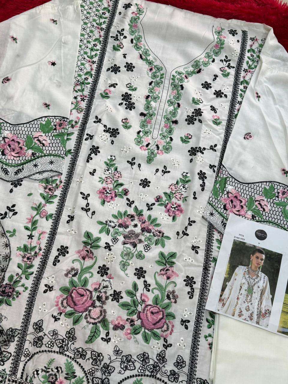 MEHBOOB TEX DESIGN NO - 1743-1744-1758 PURE COTTON HEAVY SELF EMBROIDERED PAKISTANI SUIT