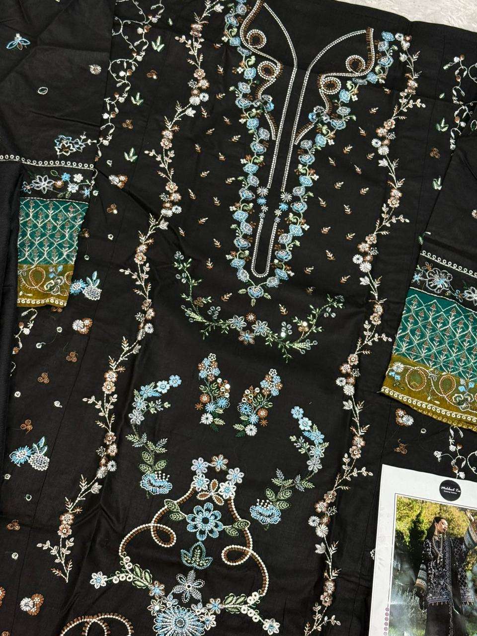 MEHBOOB TEX DESIGN NO - 1743-1744-1758 PURE COTTON HEAVY SELF EMBROIDERED PAKISTANI SUIT