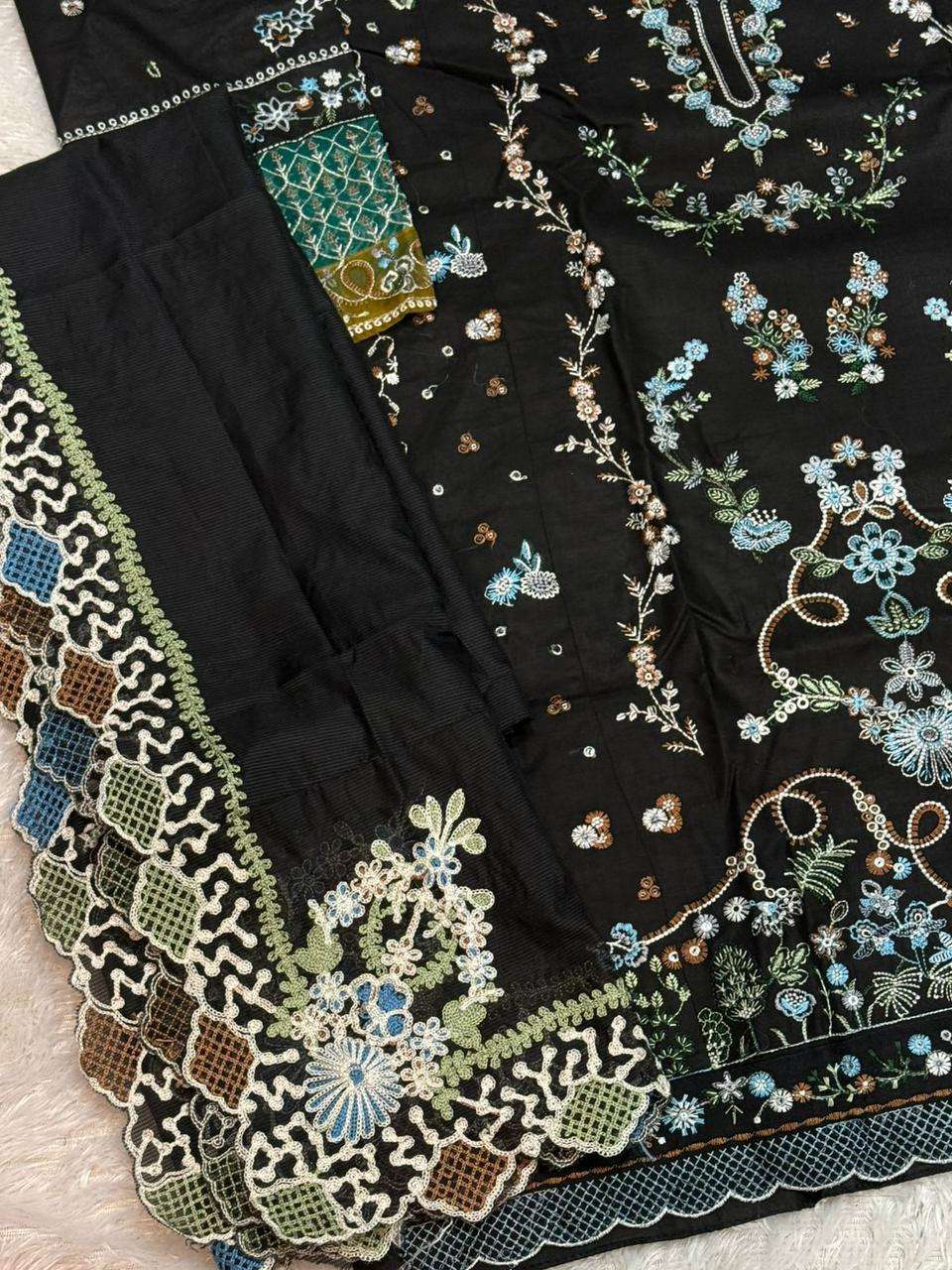 MEHBOOB TEX DESIGN NO - 1743-1744-1758 PURE COTTON HEAVY SELF EMBROIDERED PAKISTANI SUIT