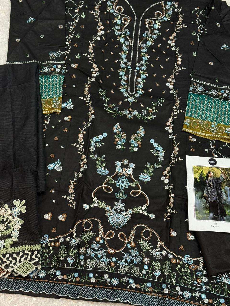 MEHBOOB TEX DESIGN NO - 1743-1744-1758 PURE COTTON HEAVY SELF EMBROIDERED PAKISTANI SUIT