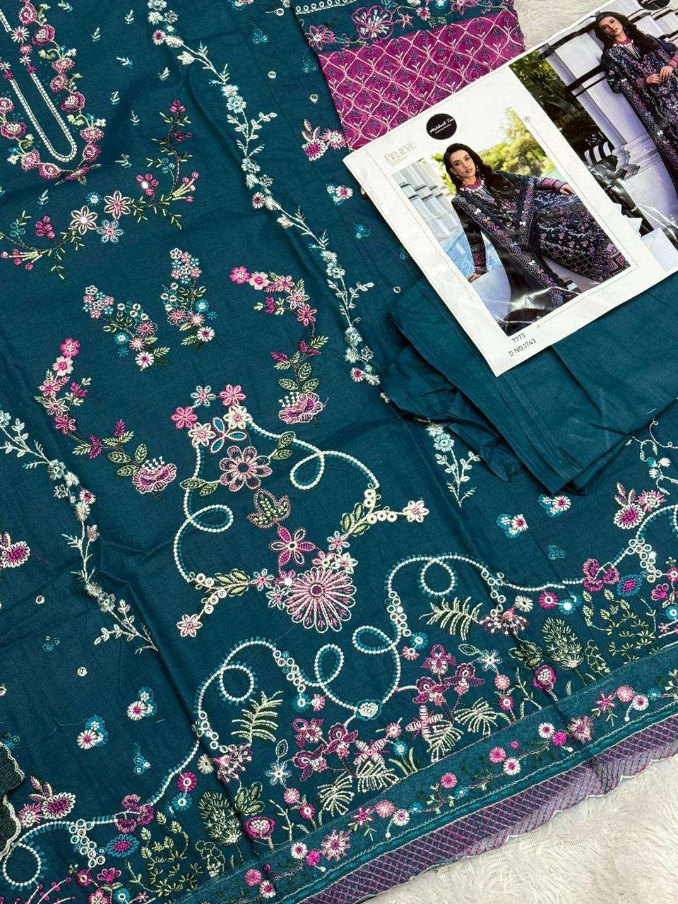 MEHBOOB TEX DESIGN NO - 1743-1744-1758 PURE COTTON HEAVY SELF EMBROIDERED PAKISTANI SUIT