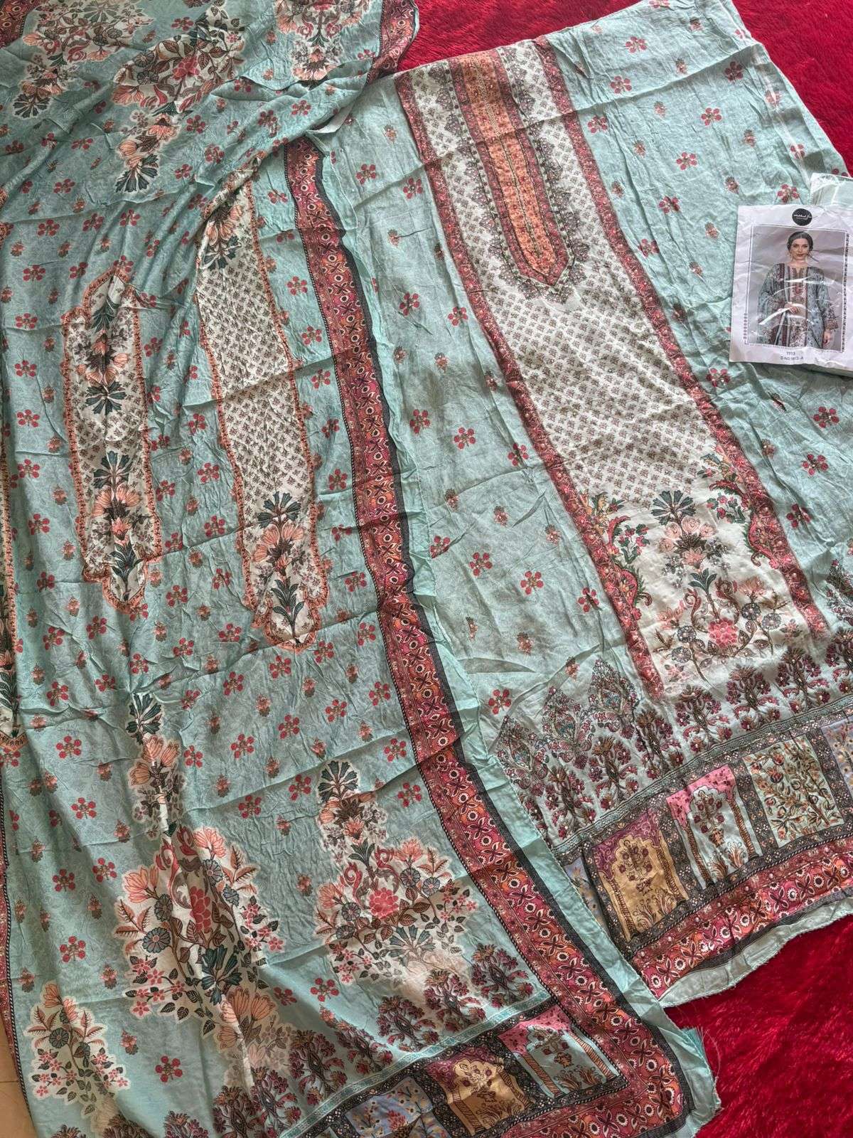MEHBOOB TEX DESIGN NO - 1812 AB - 1813 AB PURE VISCOSE MUSLIN DIGITAL PRINT AARI HANDWORK PAKISTANI SUIT