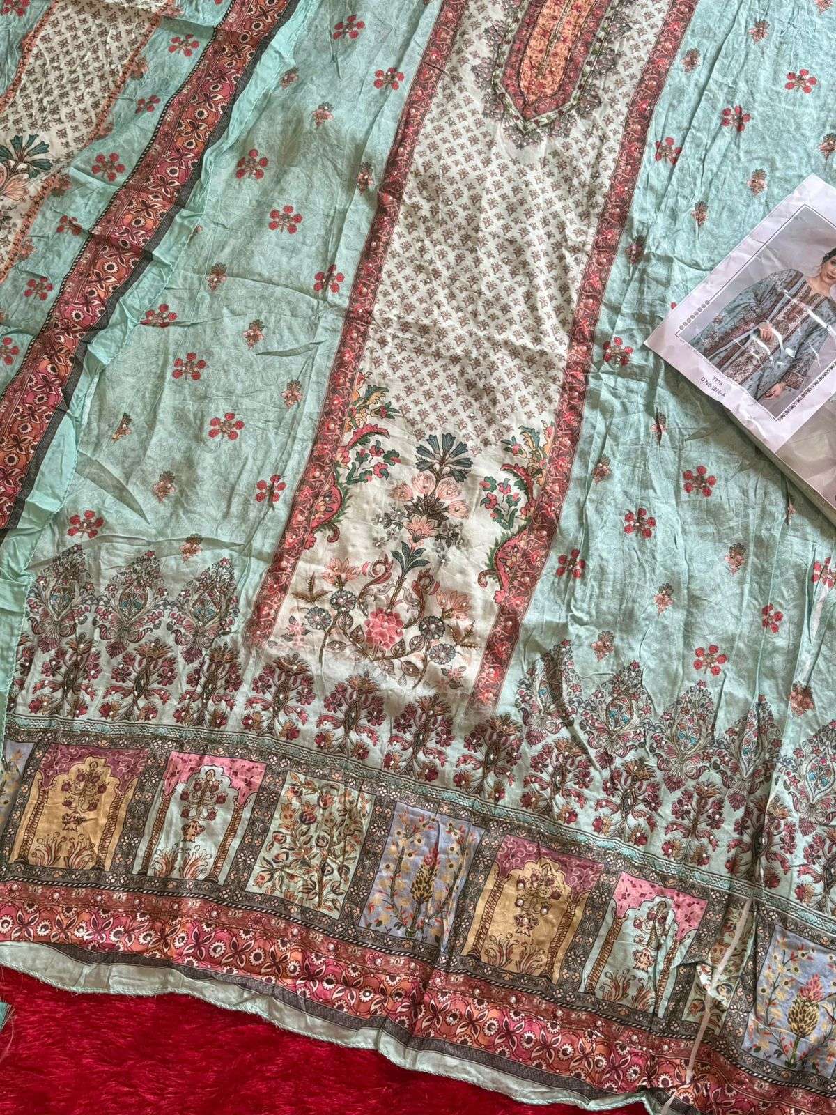 MEHBOOB TEX DESIGN NO - 1812 AB - 1813 AB PURE VISCOSE MUSLIN DIGITAL PRINT AARI HANDWORK PAKISTANI SUIT