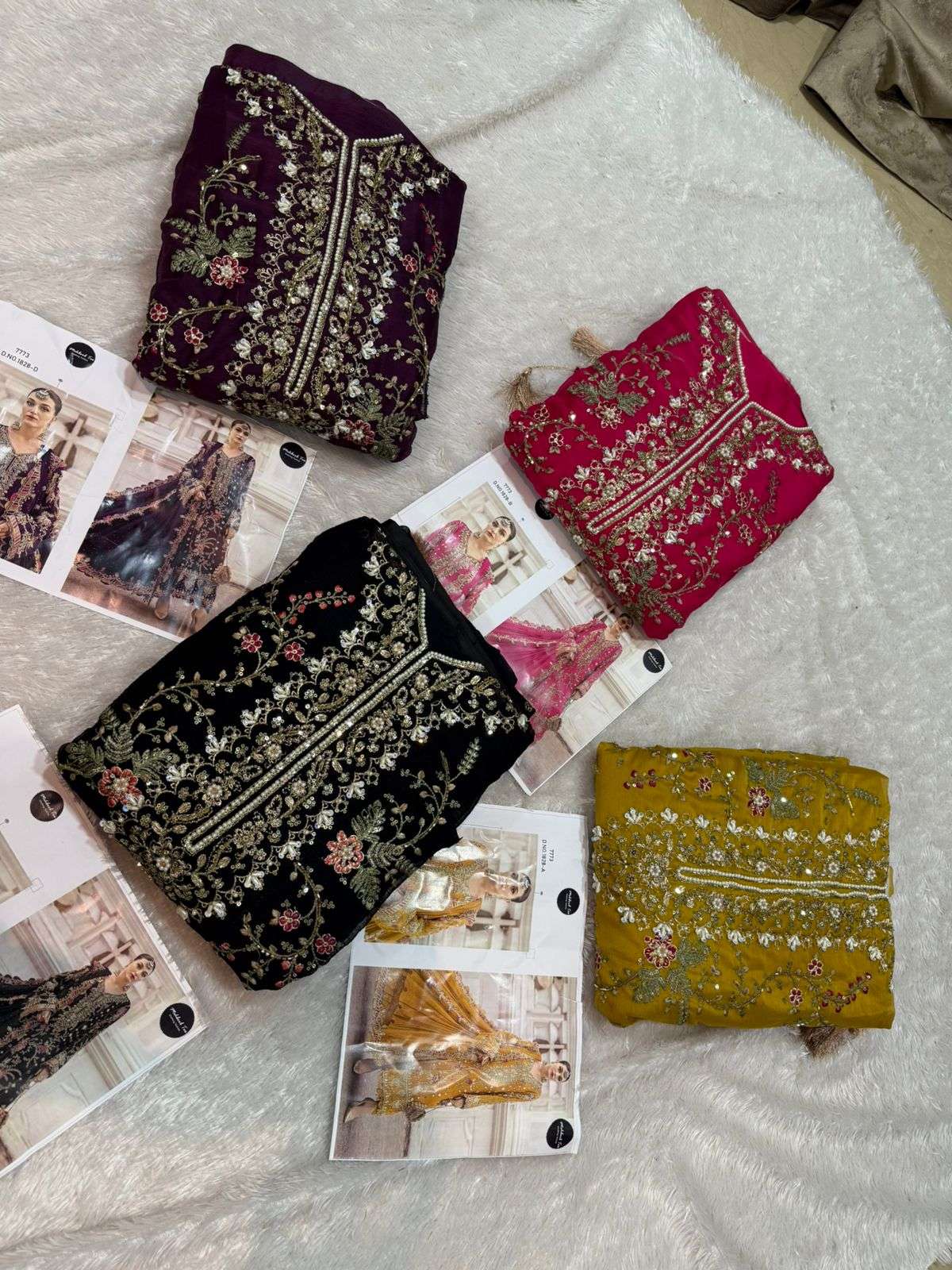 MEHBOOB TEX DESIGN NO - 1828 DINTING CHIFFON HEAVY EMBROIDERED PAKISTANI SUIT 