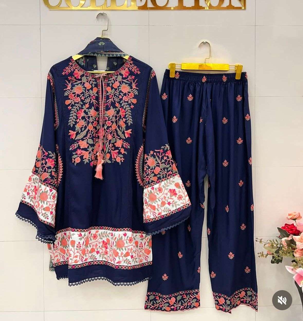 MEHBOOB TEX DESIGN NO - 1829 PURE RAYON HEAVY SELF EMBROIDERED WORK PAKISTANI SUIT