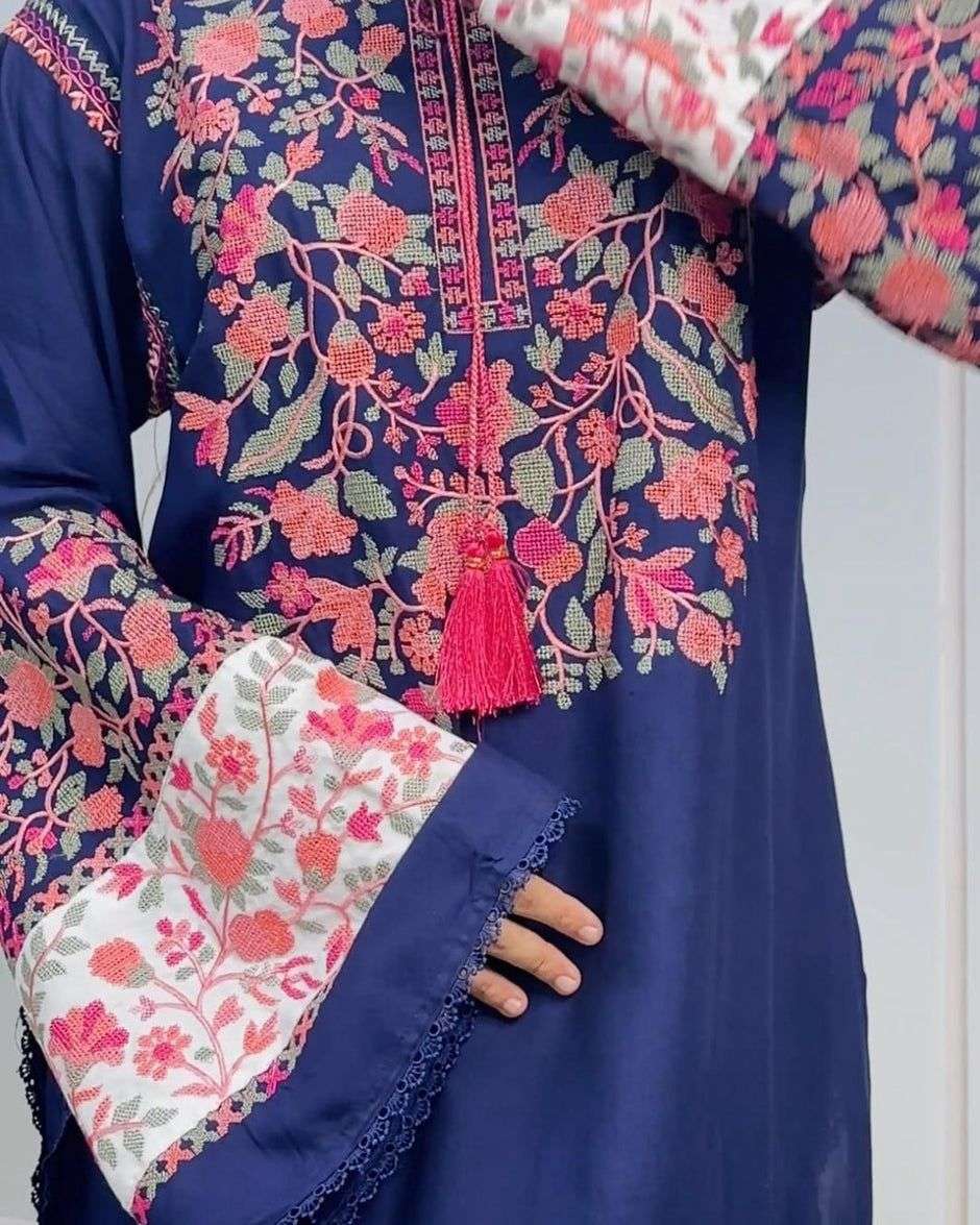 MEHBOOB TEX DESIGN NO - 1829 PURE RAYON HEAVY SELF EMBROIDERED WORK PAKISTANI SUIT