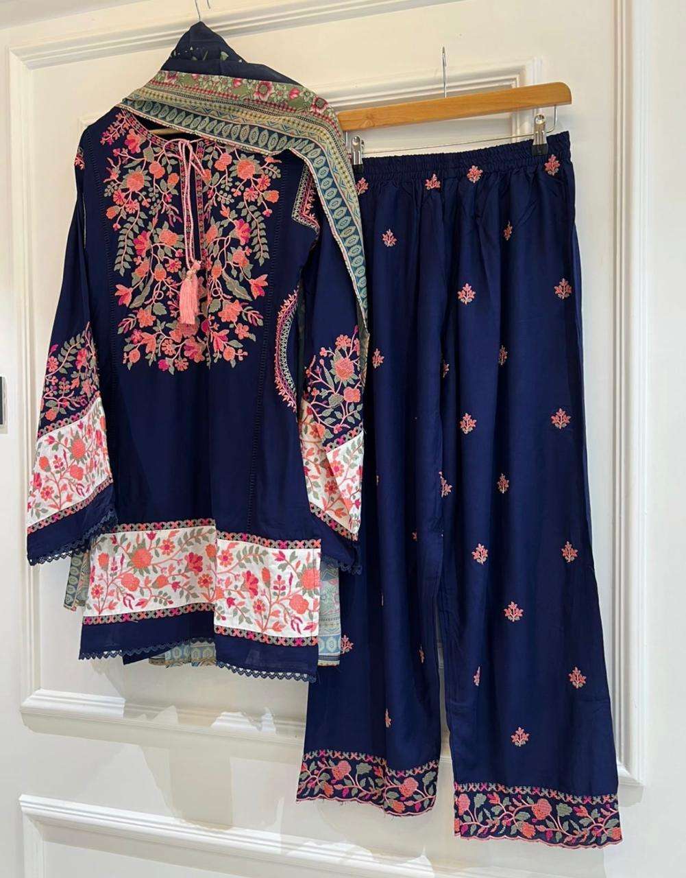 MEHBOOB TEX DESIGN NO - 1829 PURE RAYON HEAVY SELF EMBROIDERED WORK PAKISTANI SUIT