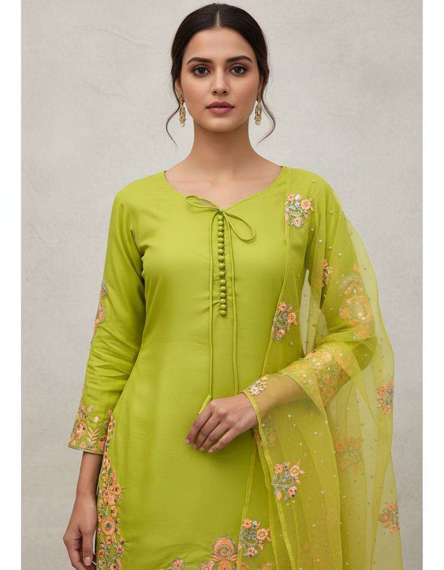 NSR 859 CREPE SILK FANCY DESIGNER WORK PARTY WEAR LADIES SUIT