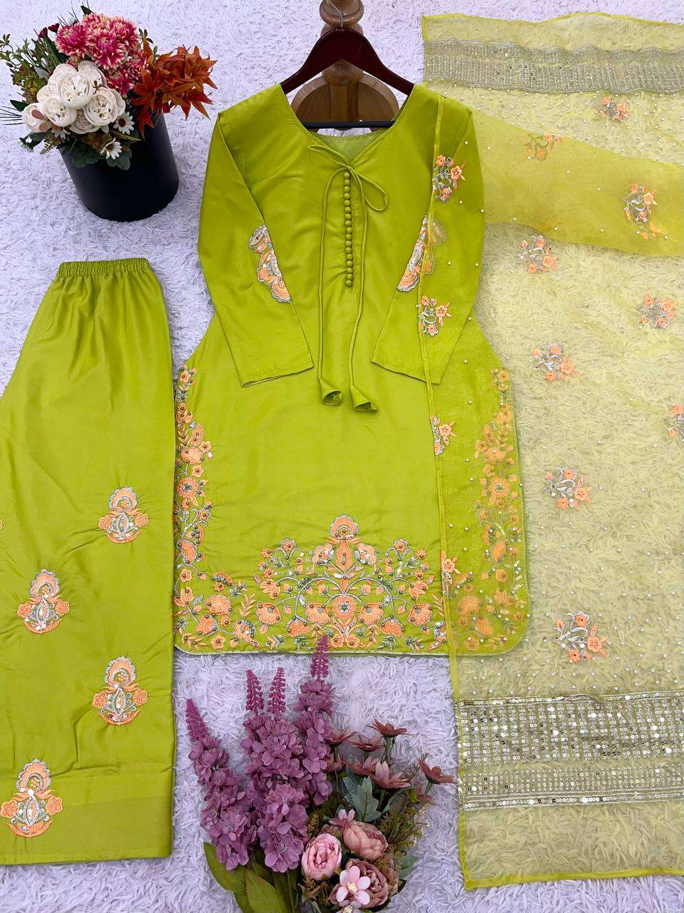 NSR 859 CREPE SILK FANCY DESIGNER WORK PARTY WEAR LADIES SUIT