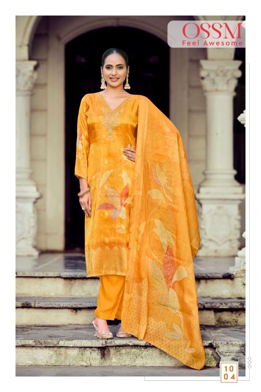 OSSM GULABO SILK JACQUARD FANCY WORKS LADIES 3 PIECE SET COLLECTION 
