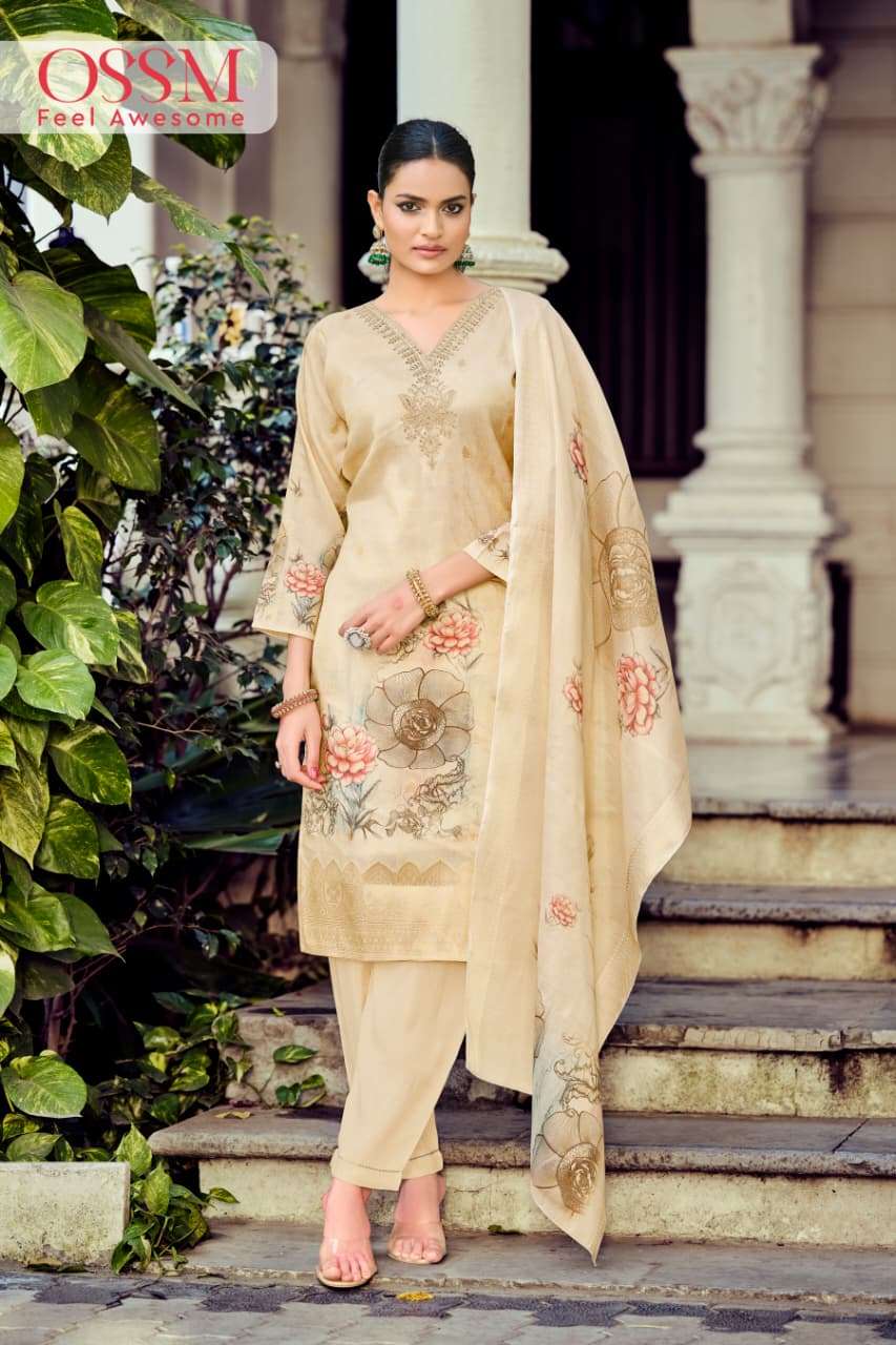 OSSM GULABO SILK JACQUARD FANCY WORKS LADIES 3 PIECE SET COLLECTION 