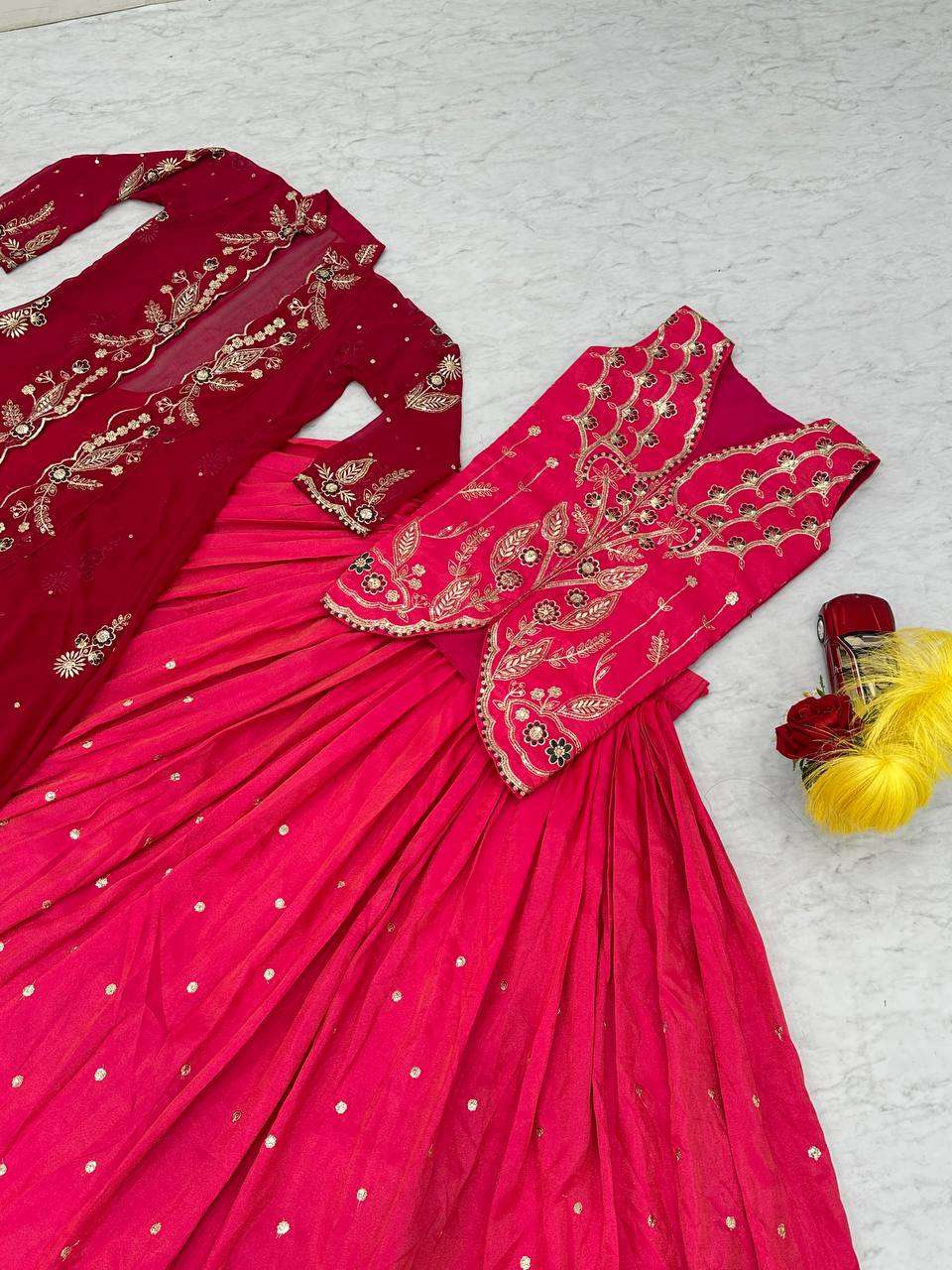 PC 554 HEAVY BEAUTIFUL PARTY WEAR DESIGNER LEHENGA CHOLI AND SHRUG 
