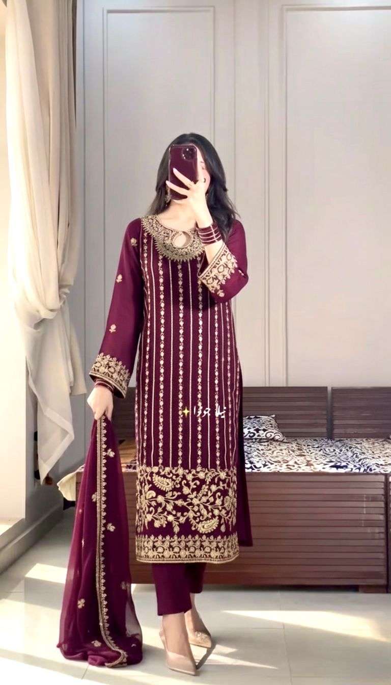PD 1090 SILK DESIGNER WORK FESTIVE WEAR LADIES SUIT