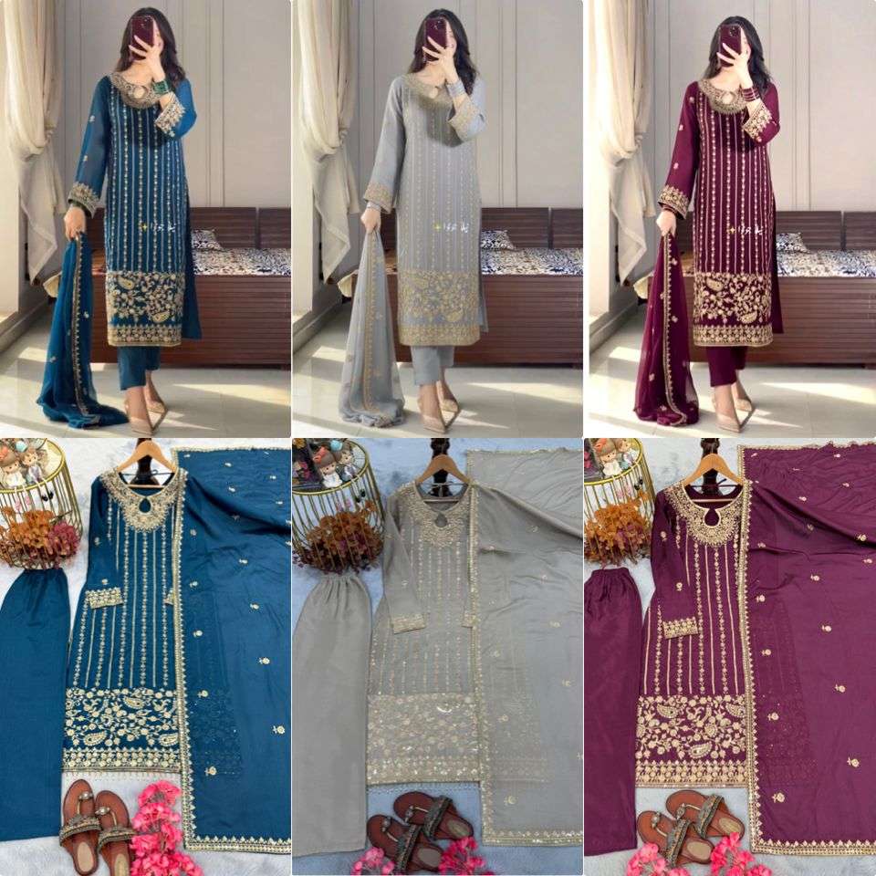 PD 1090 SILK DESIGNER WORK FESTIVE WEAR LADIES SUIT