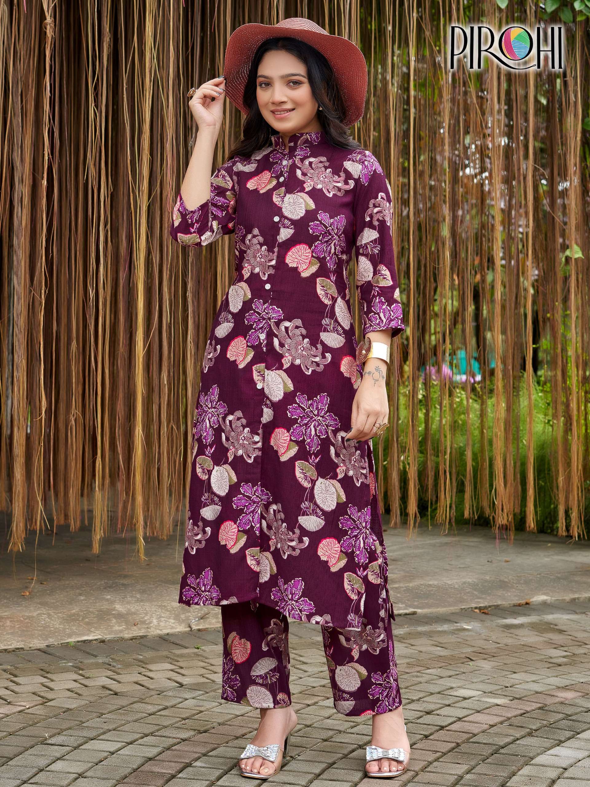 PIROHI KIMORA VISCOSE PRINT FANCY LADIES KURTI WITH BOTTOM PAIR 