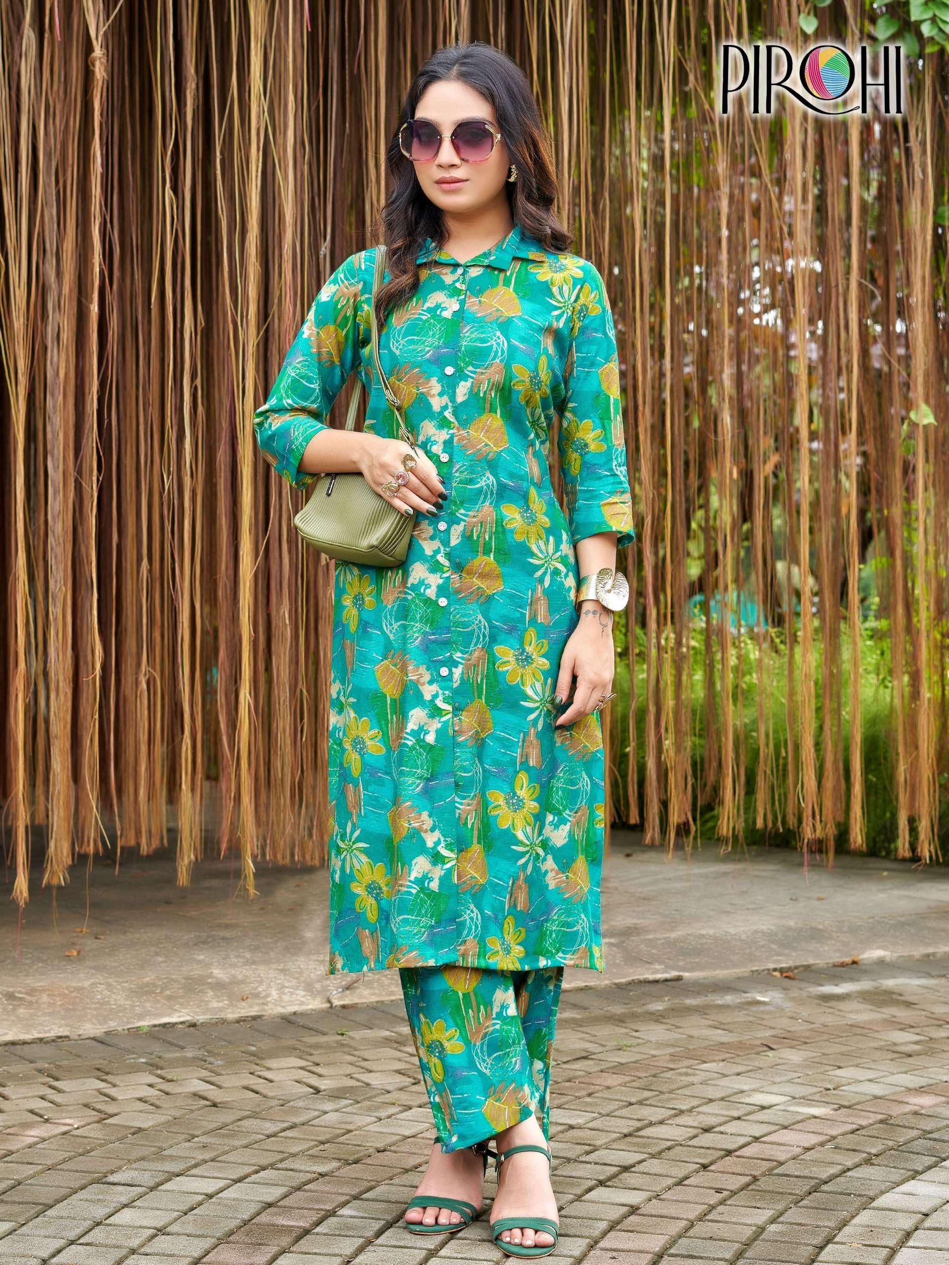 PIROHI KIMORA VISCOSE PRINT FANCY LADIES KURTI WITH BOTTOM PAIR 