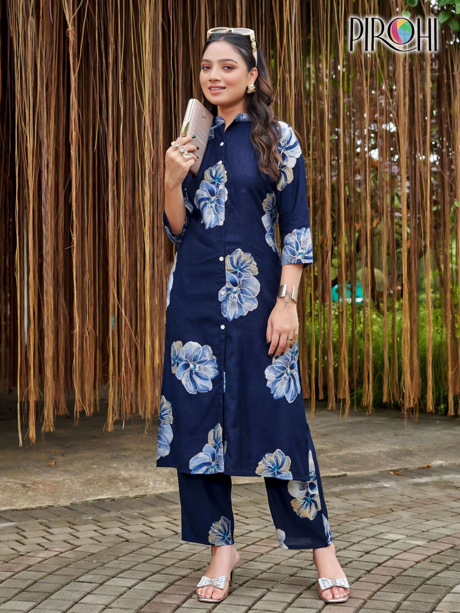 PIROHI KIMORA VISCOSE PRINT FANCY LADIES KURTI WITH BOTTOM PAIR 