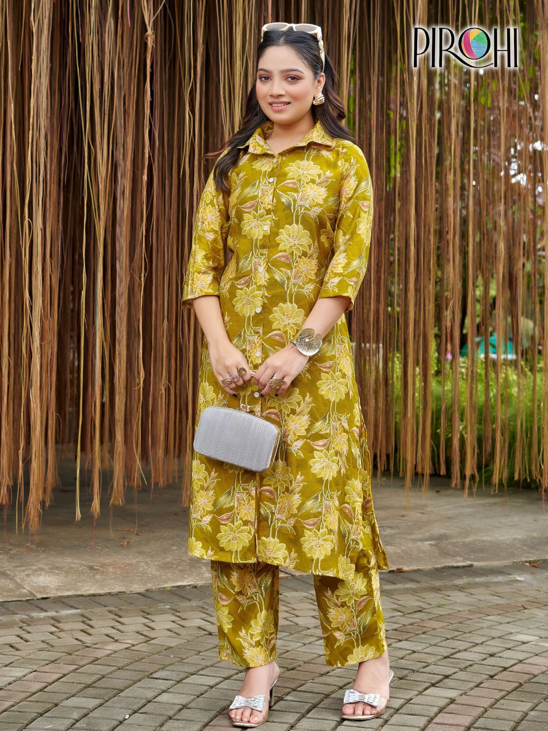 PIROHI KIMORA VISCOSE PRINT FANCY LADIES KURTI WITH BOTTOM PAIR 