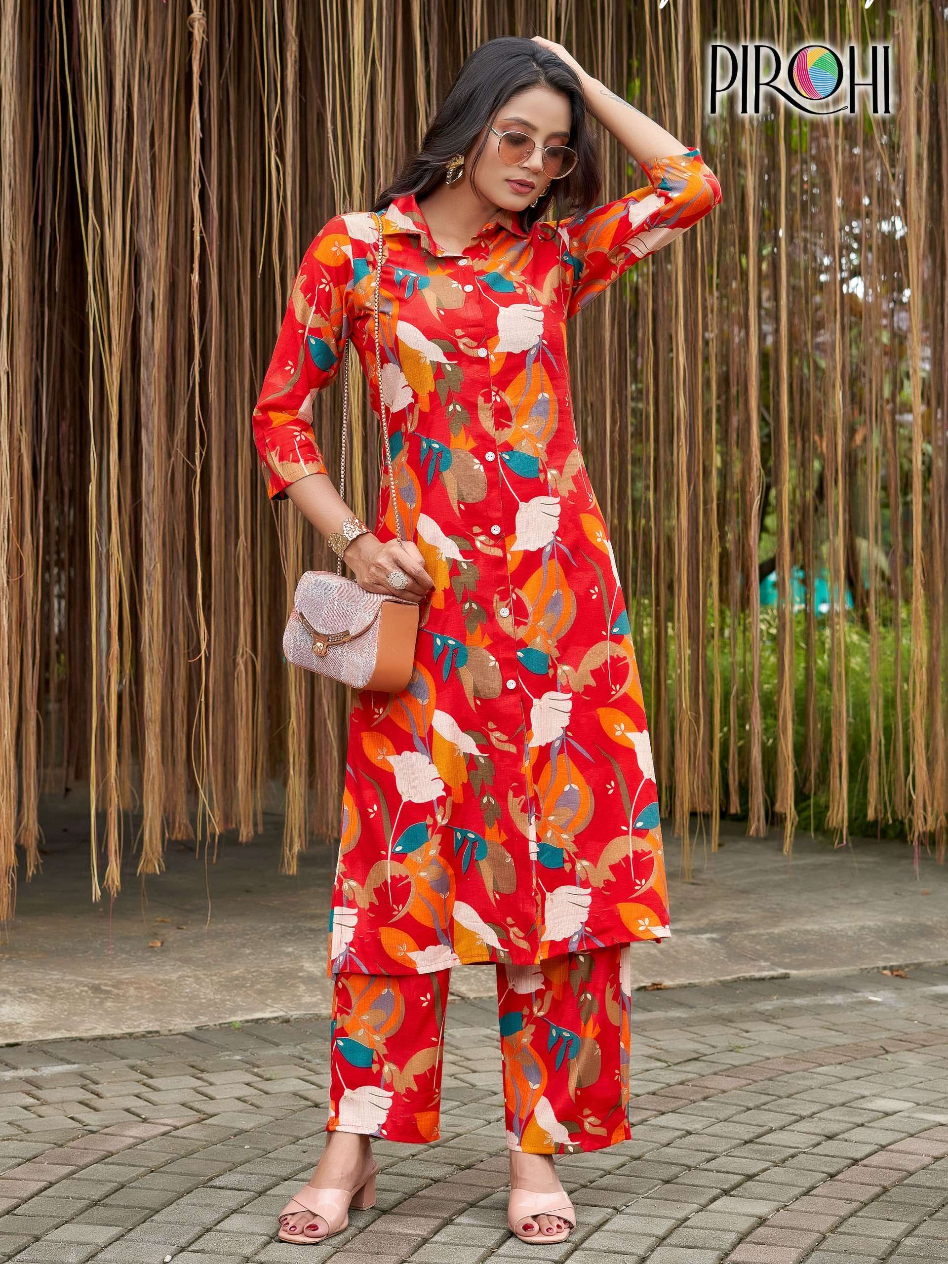 PIROHI KIMORA VISCOSE PRINT FANCY LADIES KURTI WITH BOTTOM PAIR 