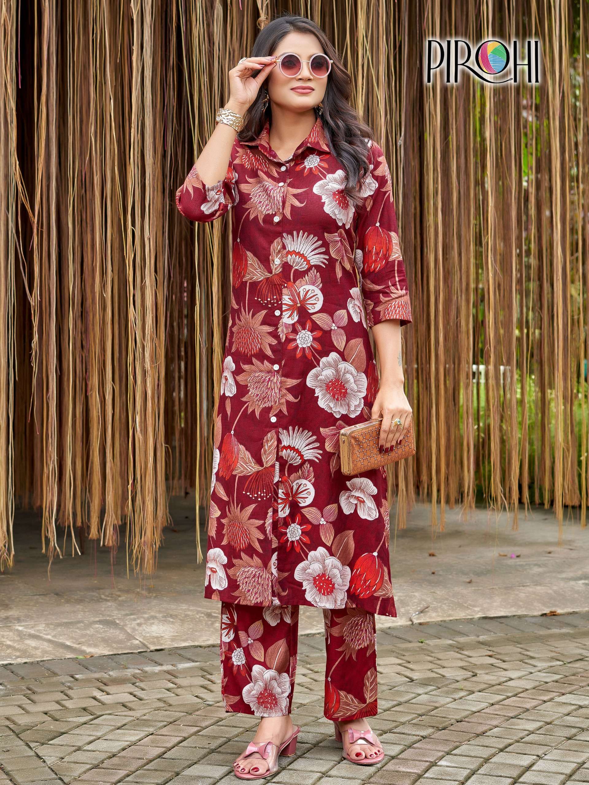 PIROHI KIMORA VISCOSE PRINT FANCY LADIES KURTI WITH BOTTOM PAIR 