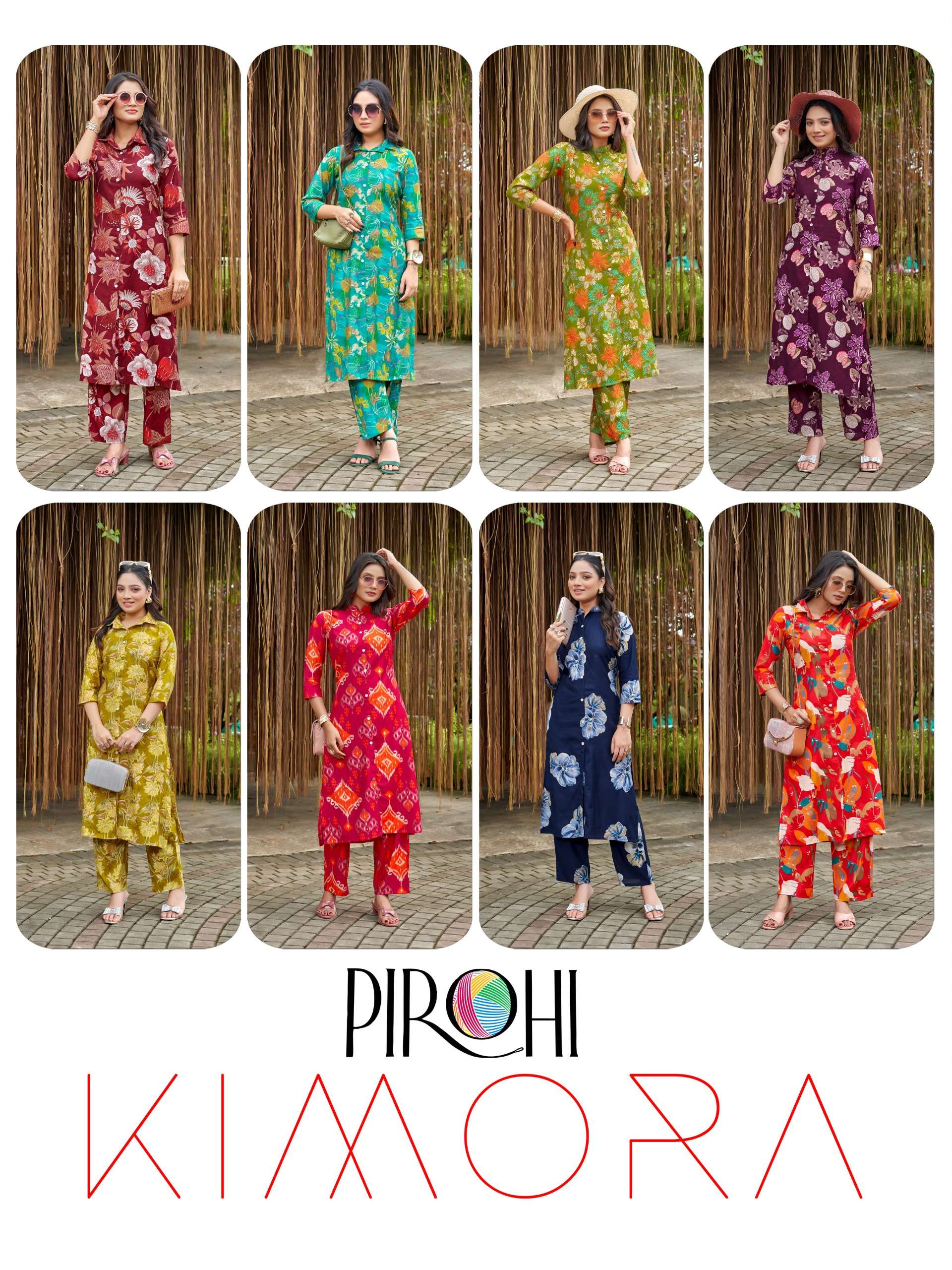 PIROHI KIMORA VISCOSE PRINT FANCY LADIES KURTI WITH BOTTOM PAIR 