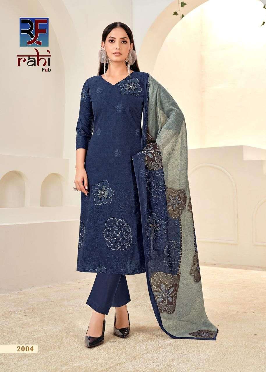 RAHI FAB RISING SILVER VOL 2 COTTON PRINTED WITH FANCY WORK SUIT