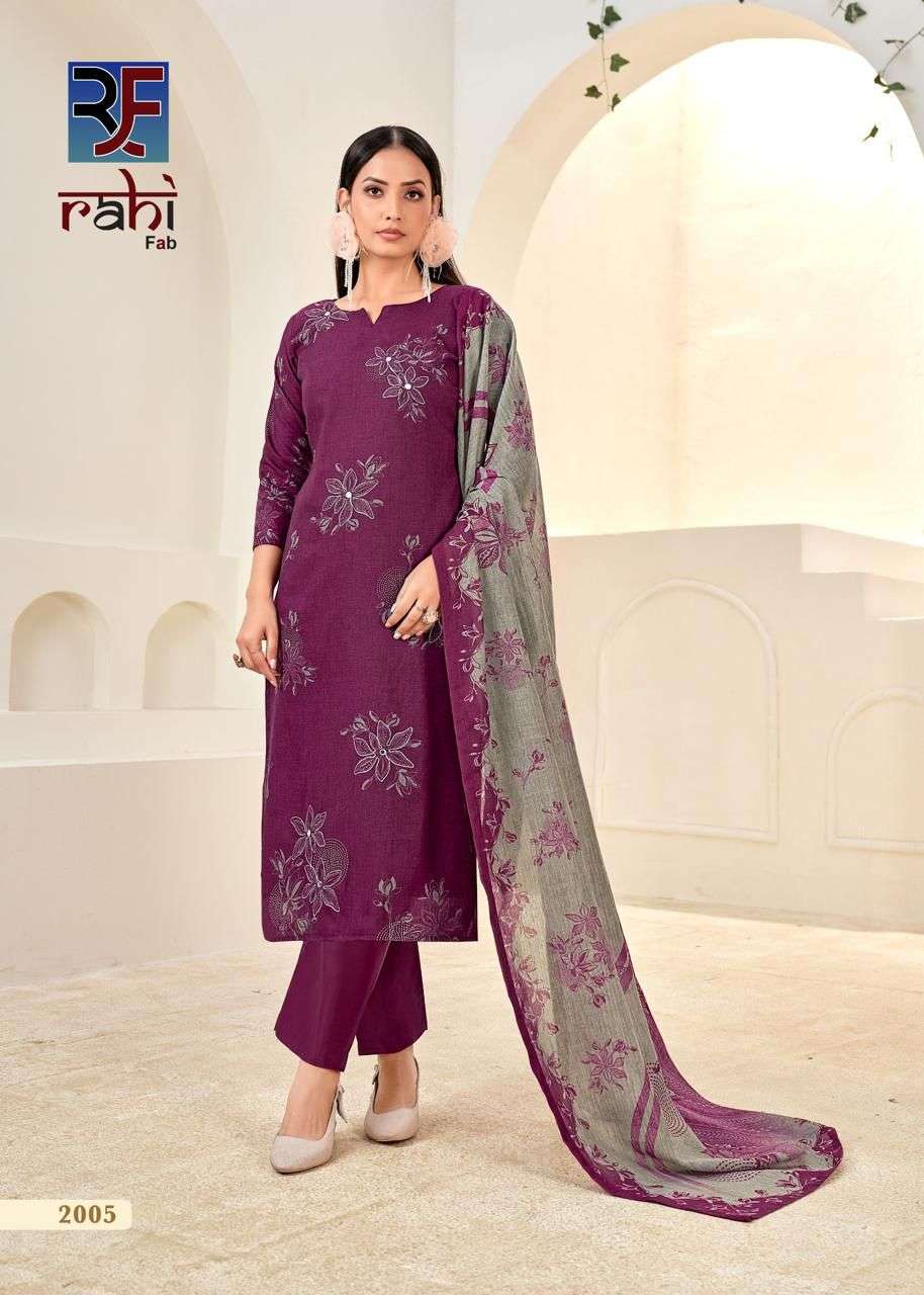 RAHI FAB RISING SILVER VOL 2 COTTON PRINTED WITH FANCY WORK SUIT