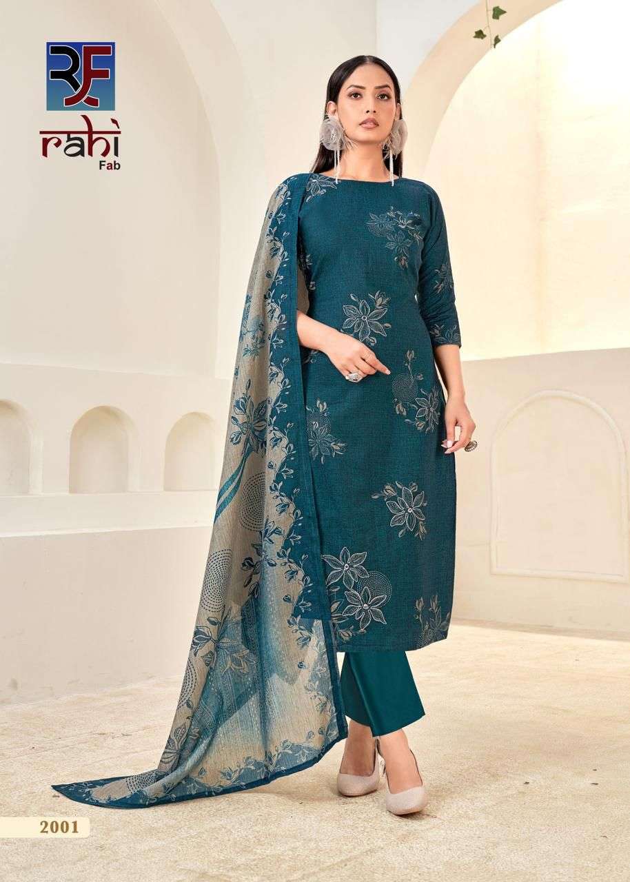 RAHI FAB RISING SILVER VOL 2 COTTON PRINTED WITH FANCY WORK SUIT
