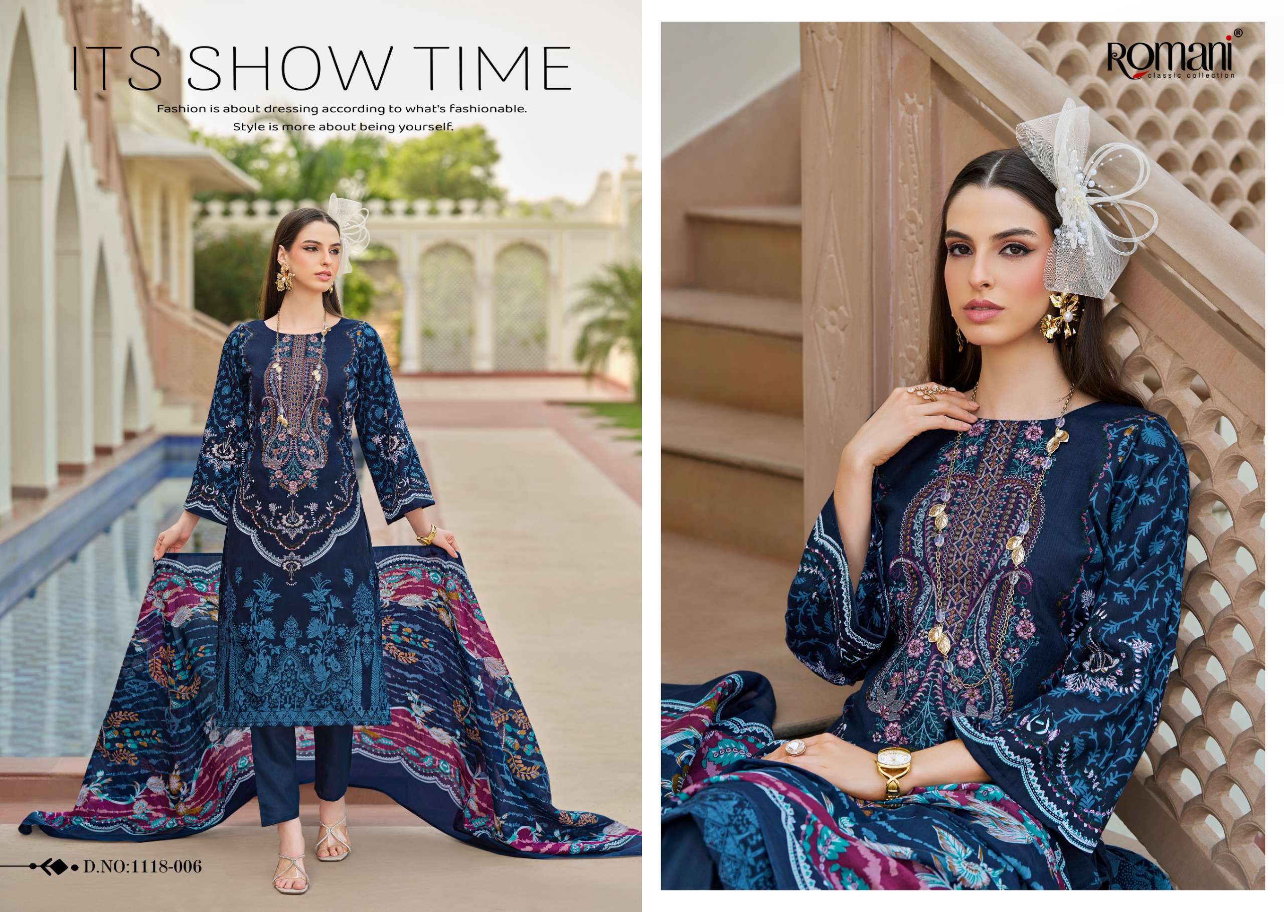 ROMANI AARZU VOL 23 COTTON DIGITAL PRINTS WITH WORKS SUIT