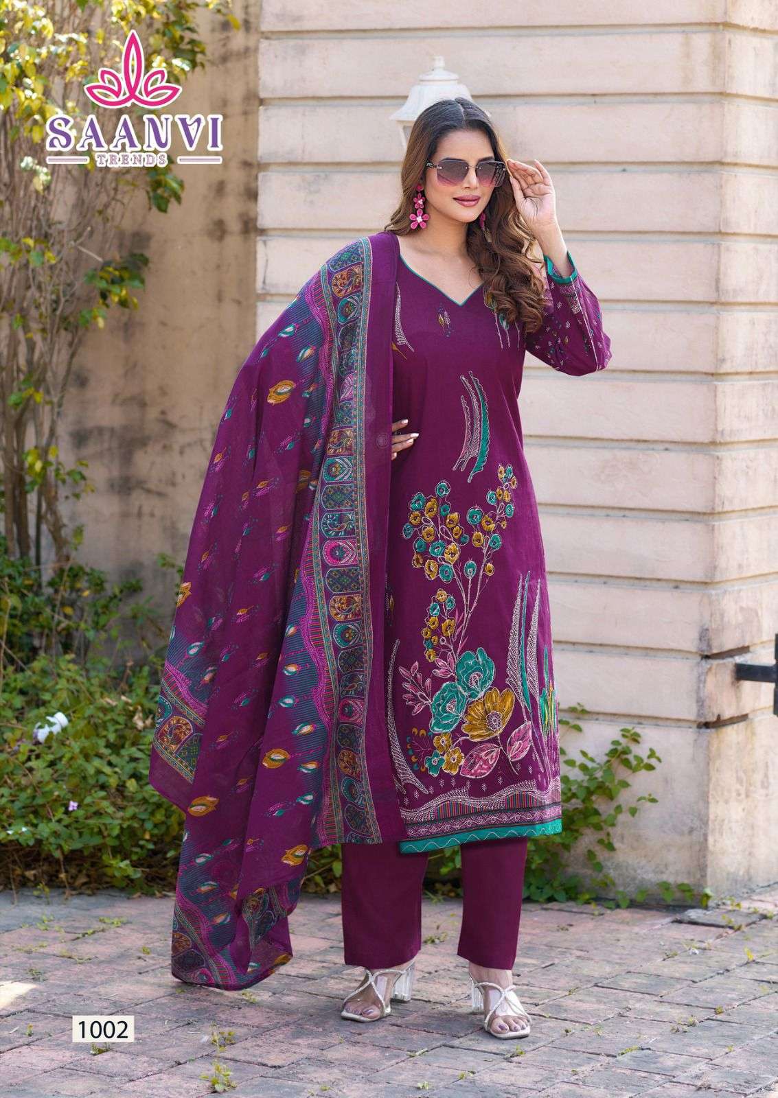 SAANVI  TRENDS NAZAKAT VOL 1 COTTON PRINTED WITH WORK SUIT
