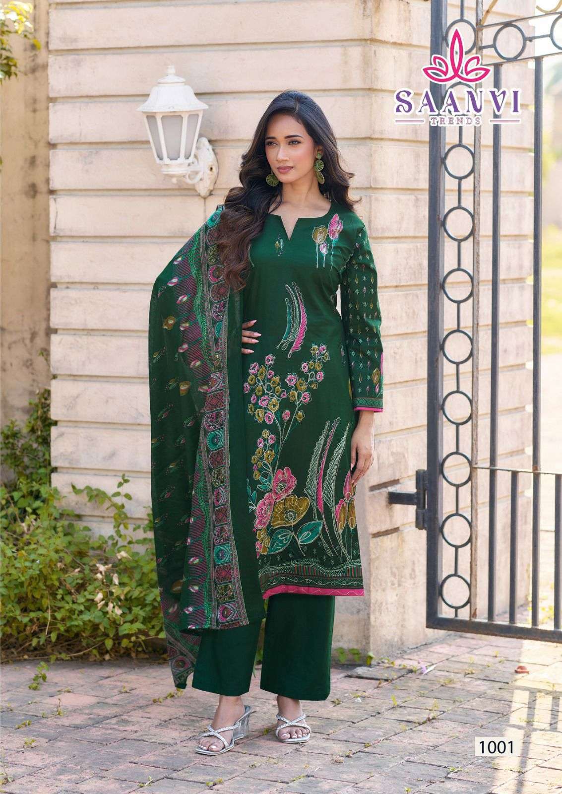 SAANVI  TRENDS NAZAKAT VOL 1 COTTON PRINTED WITH WORK SUIT