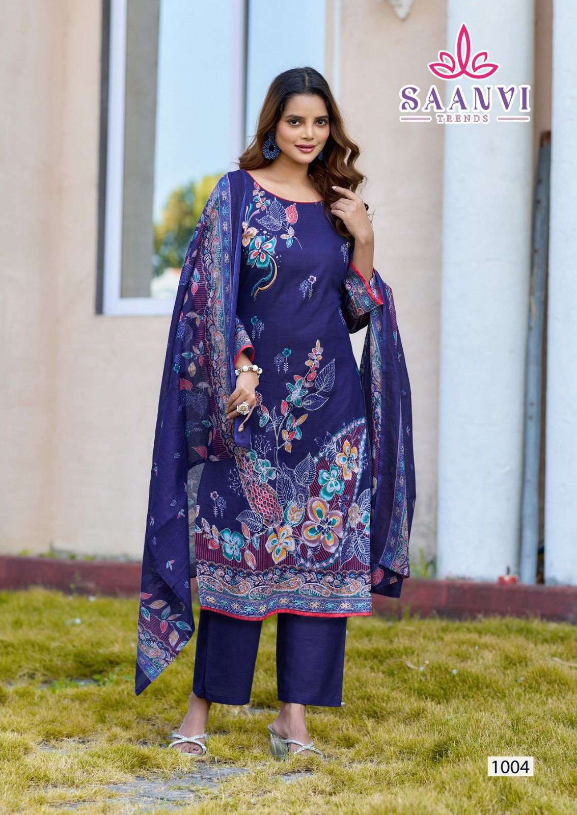SAANVI  TRENDS NAZAKAT VOL 1 COTTON PRINTED WITH WORK SUIT