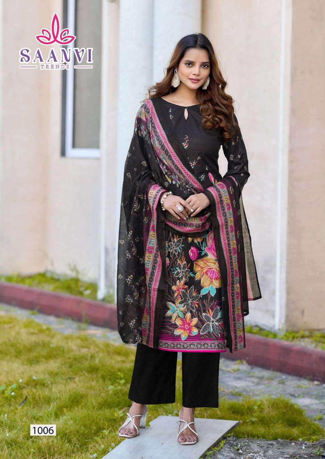 SAANVI  TRENDS NAZAKAT VOL 1 COTTON PRINTED WITH WORK SUIT