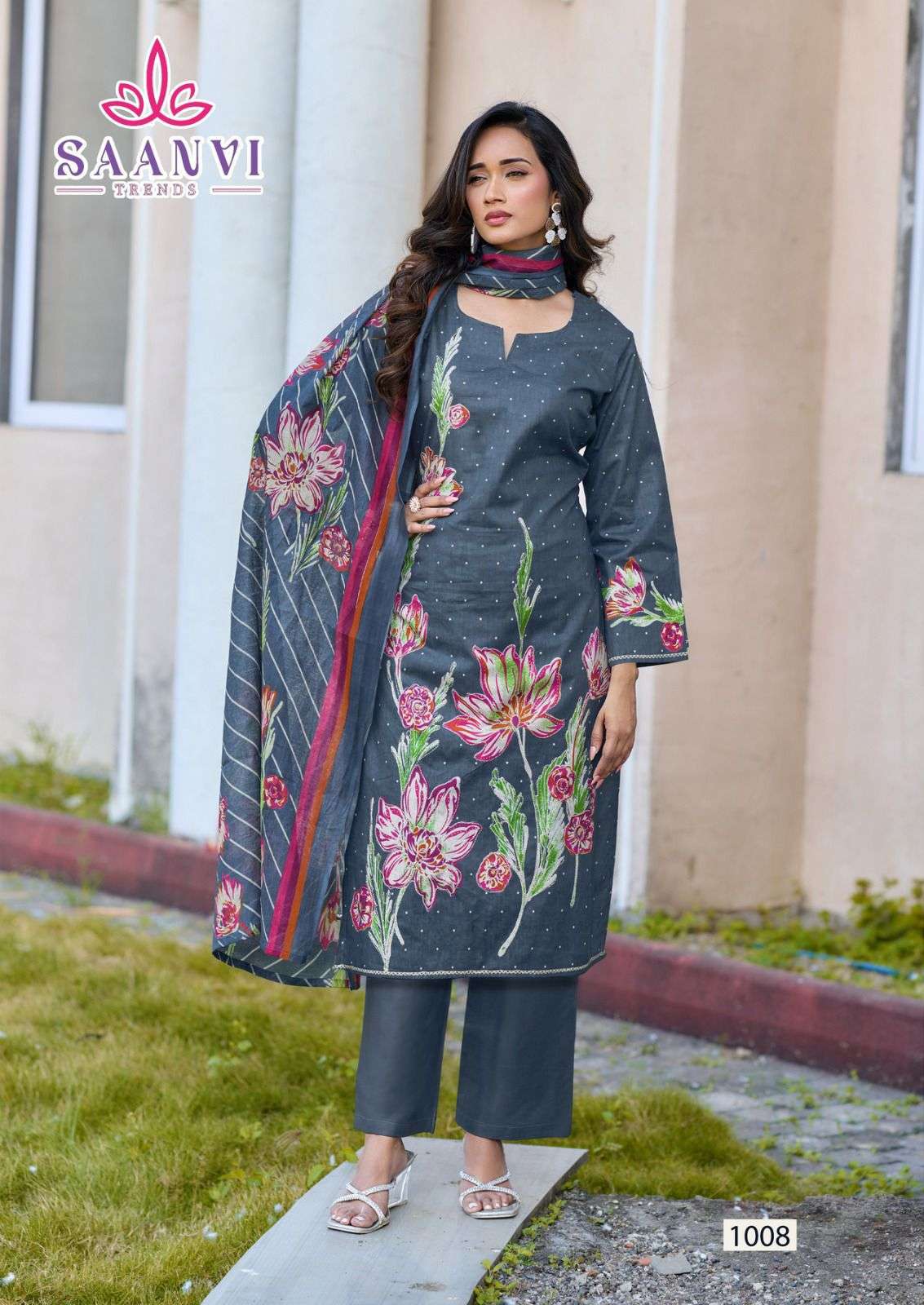 SAANVI  TRENDS NAZAKAT VOL 1 COTTON PRINTED WITH WORK SUIT
