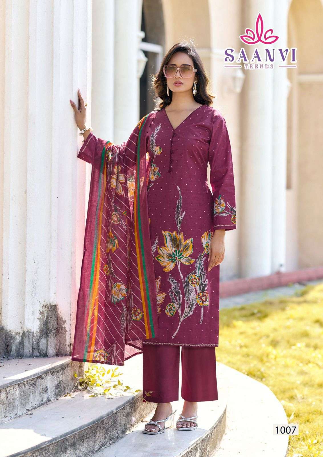 SAANVI  TRENDS NAZAKAT VOL 1 COTTON PRINTED WITH WORK SUIT