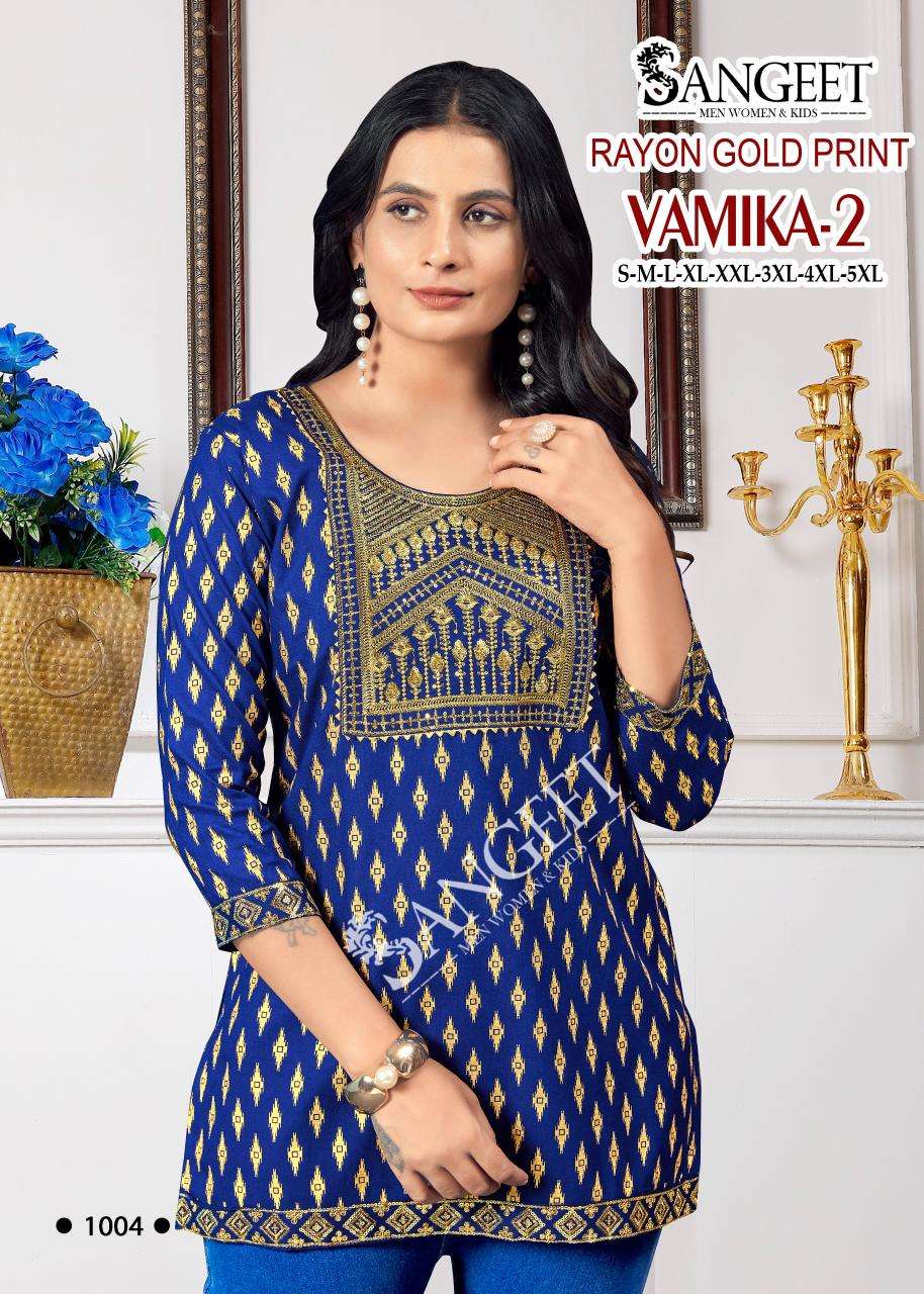 SANGEET VAMIKA VOL 2 RAYON PRINT DAILY WEAR LADIES TOP