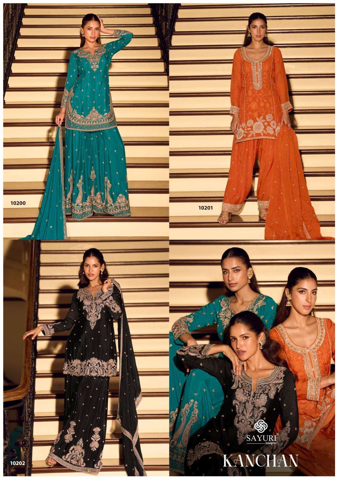 SAYURI DESIGNER KANCHAN SILK HEAVY DESIGNER WEDDING WEAR SUIT 