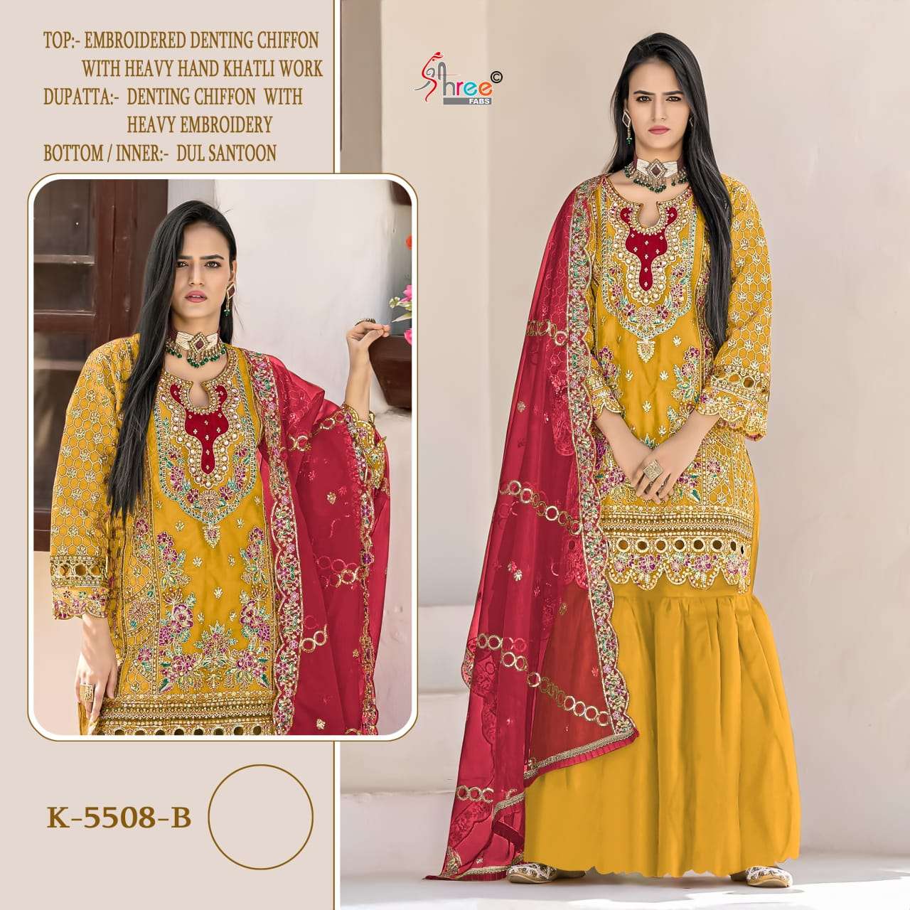 SHREE FABS K 5508 HEAVY EMBROIDERY DESIGNER WEDDING WEAR SUIT