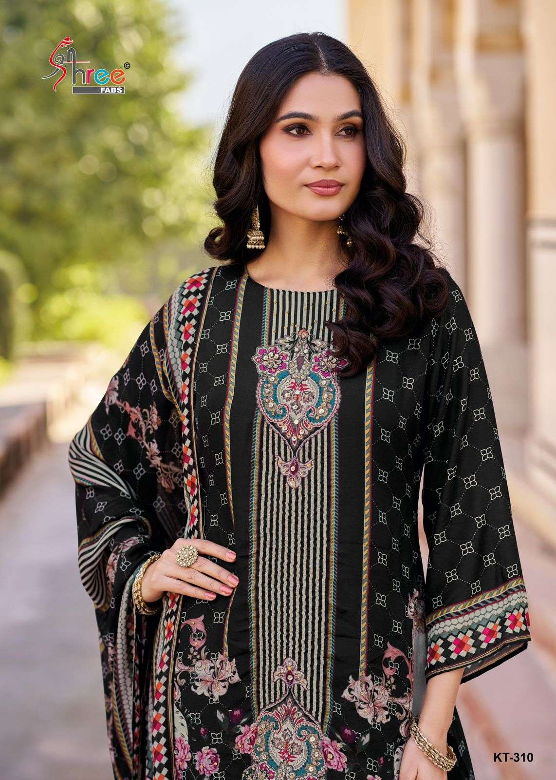 SHREE FABS KT 310 VISCOSE DIGITAL PRINT WITH DESIGNER WORK SUIT