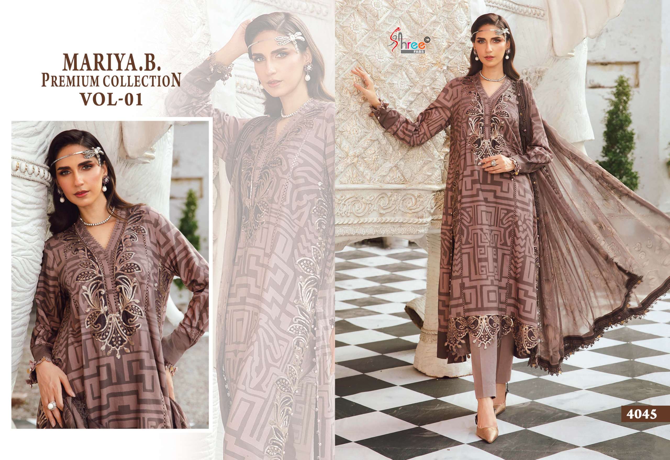 SHREE FABS MARIYA B PREMIUM COLLECTION VOL 1 COTTON DESIGNER WORK SUIT