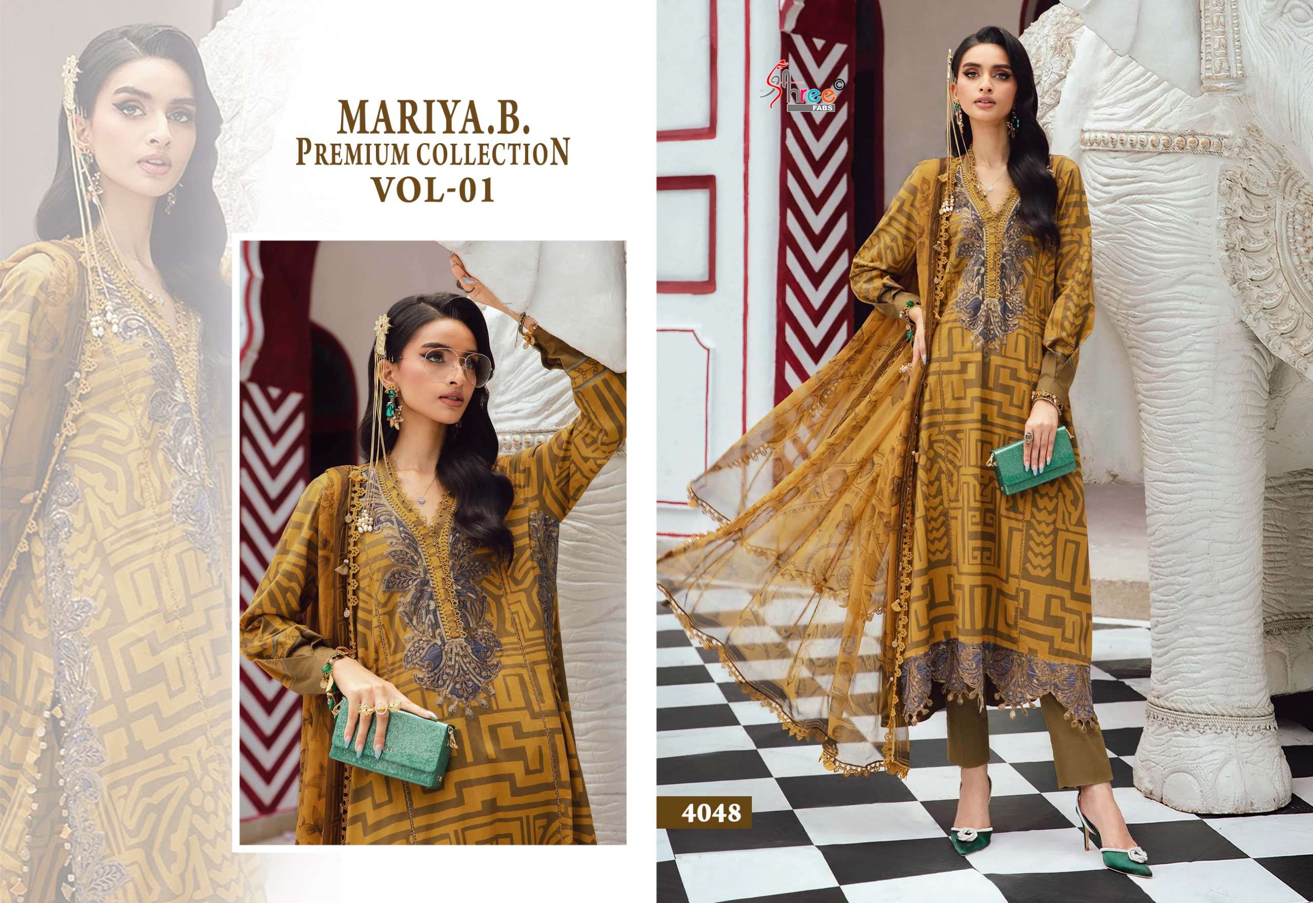 SHREE FABS MARIYA B PREMIUM COLLECTION VOL 1 COTTON DESIGNER WORK SUIT
