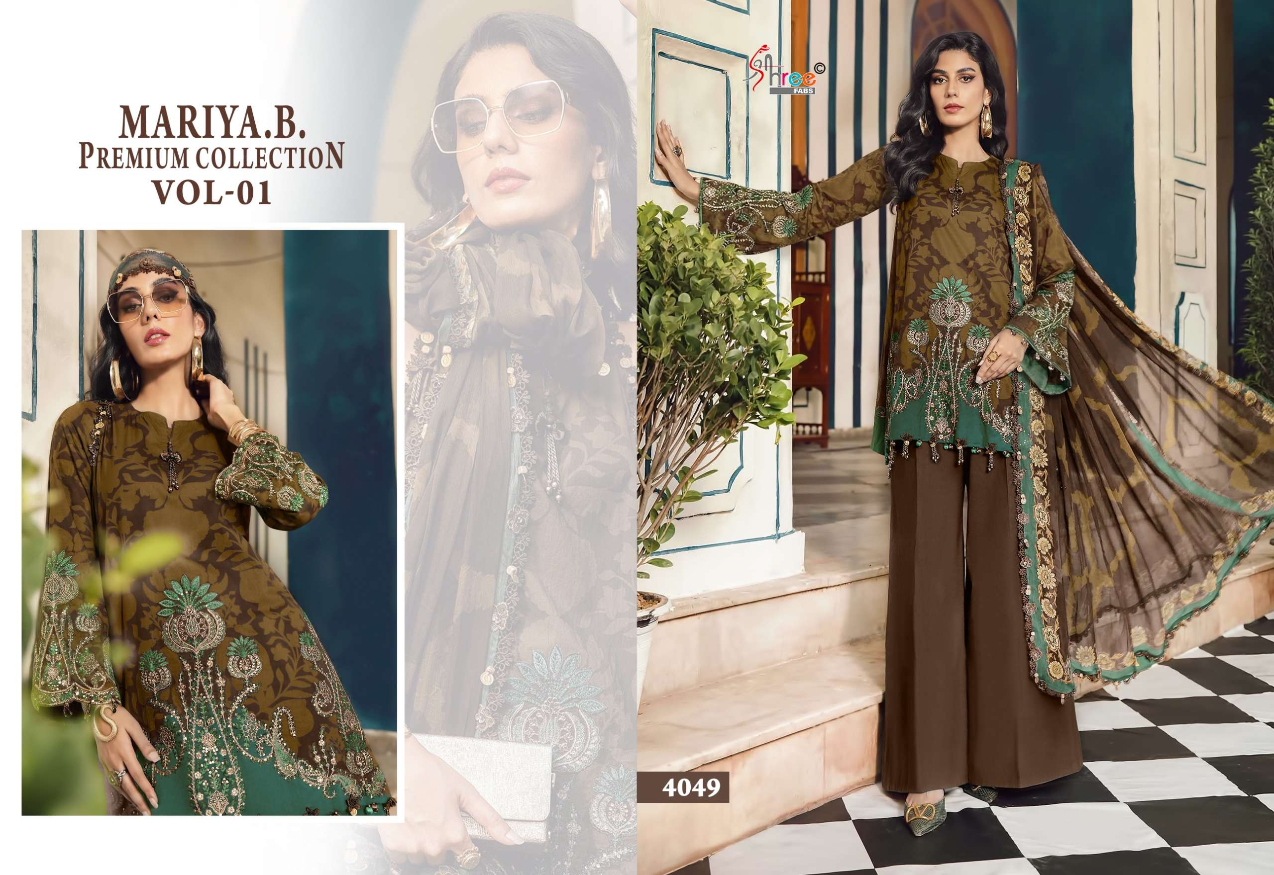 SHREE FABS MARIYA B PREMIUM COLLECTION VOL 1 COTTON DESIGNER WORK SUIT