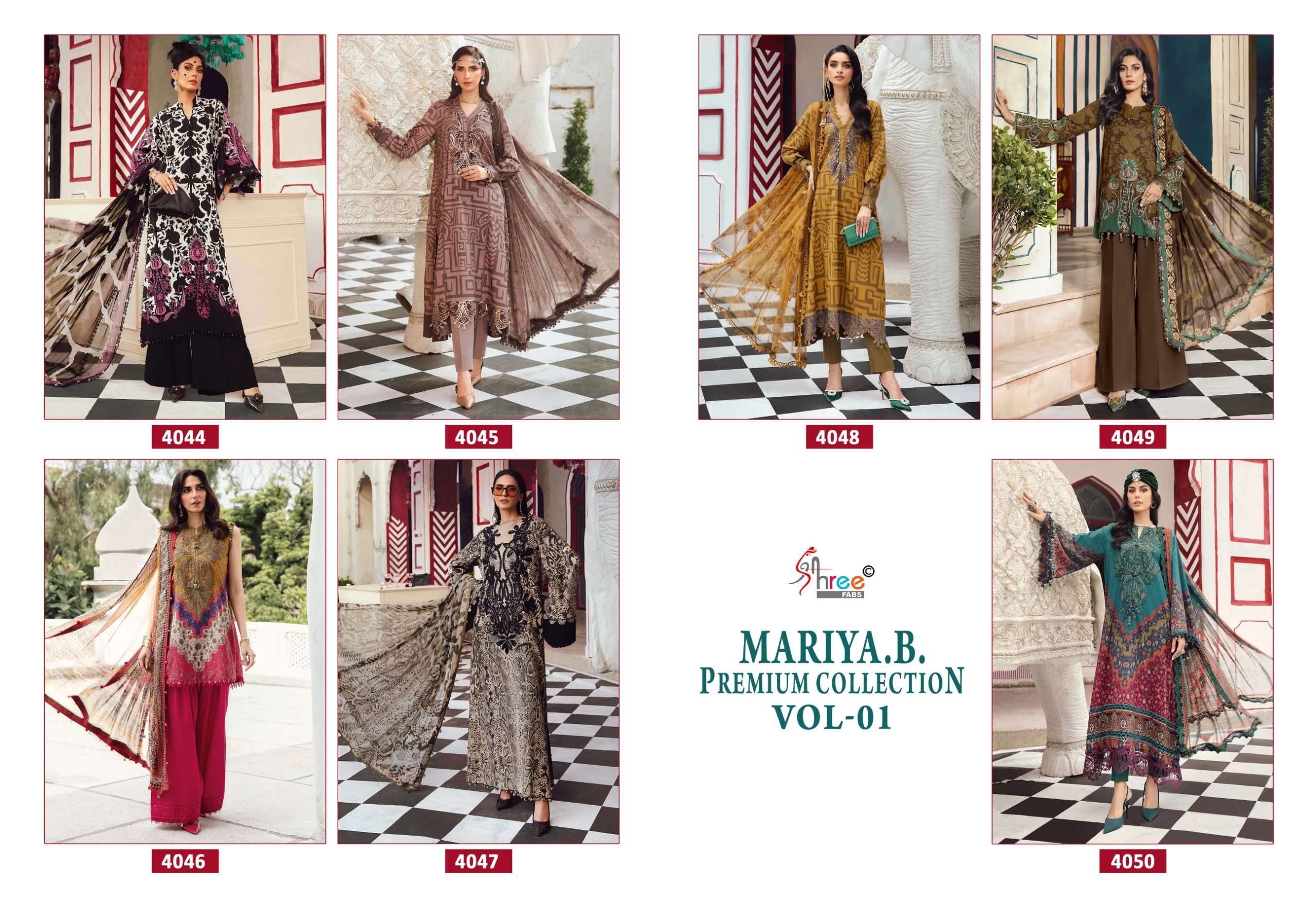 SHREE FABS MARIYA B PREMIUM COLLECTION VOL 1 COTTON DESIGNER WORK SUIT