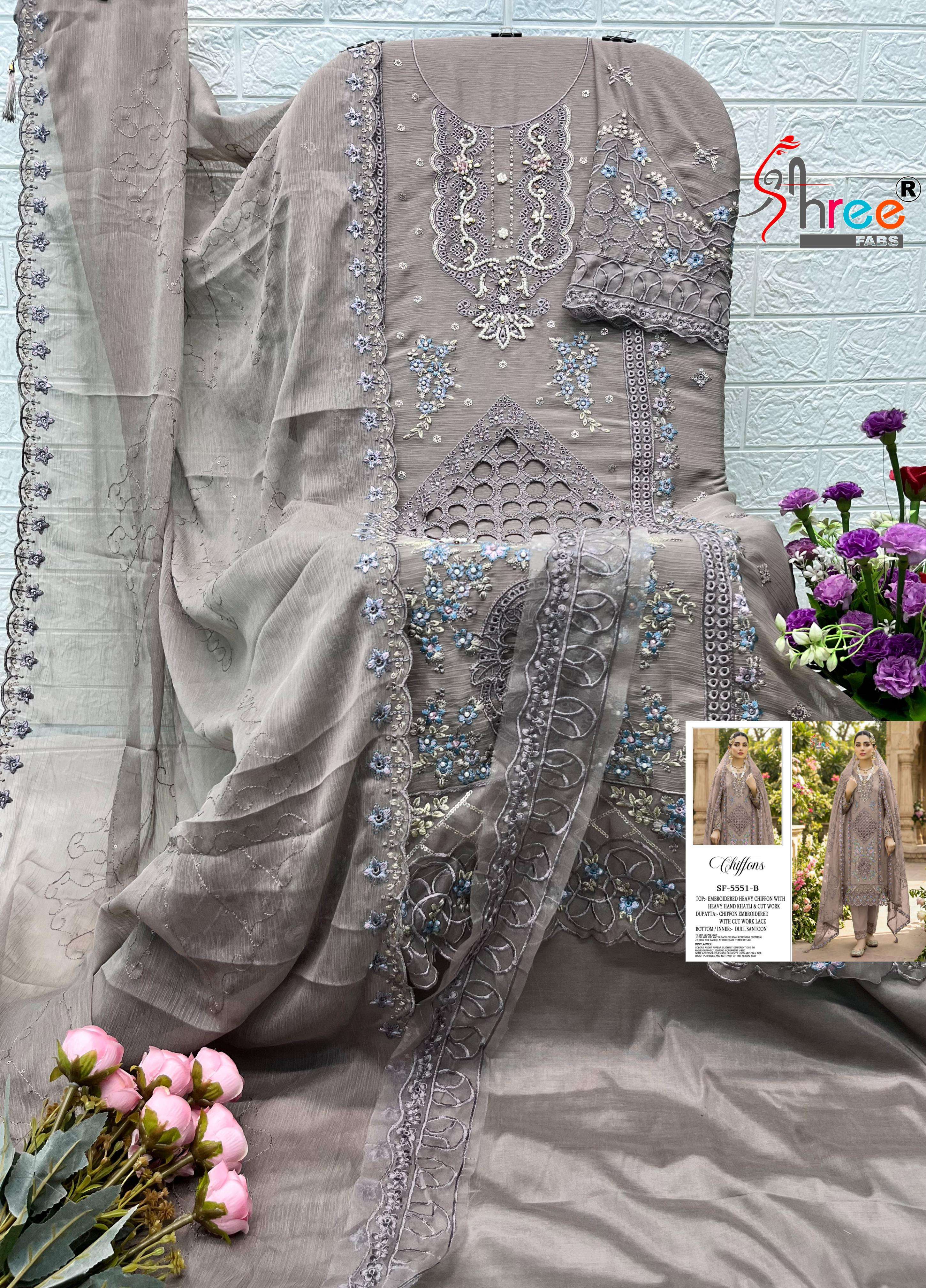 SHREE FABS SF 5551 HEAVY EMBROIDERY DESIGNER PAKISTANI SUIT